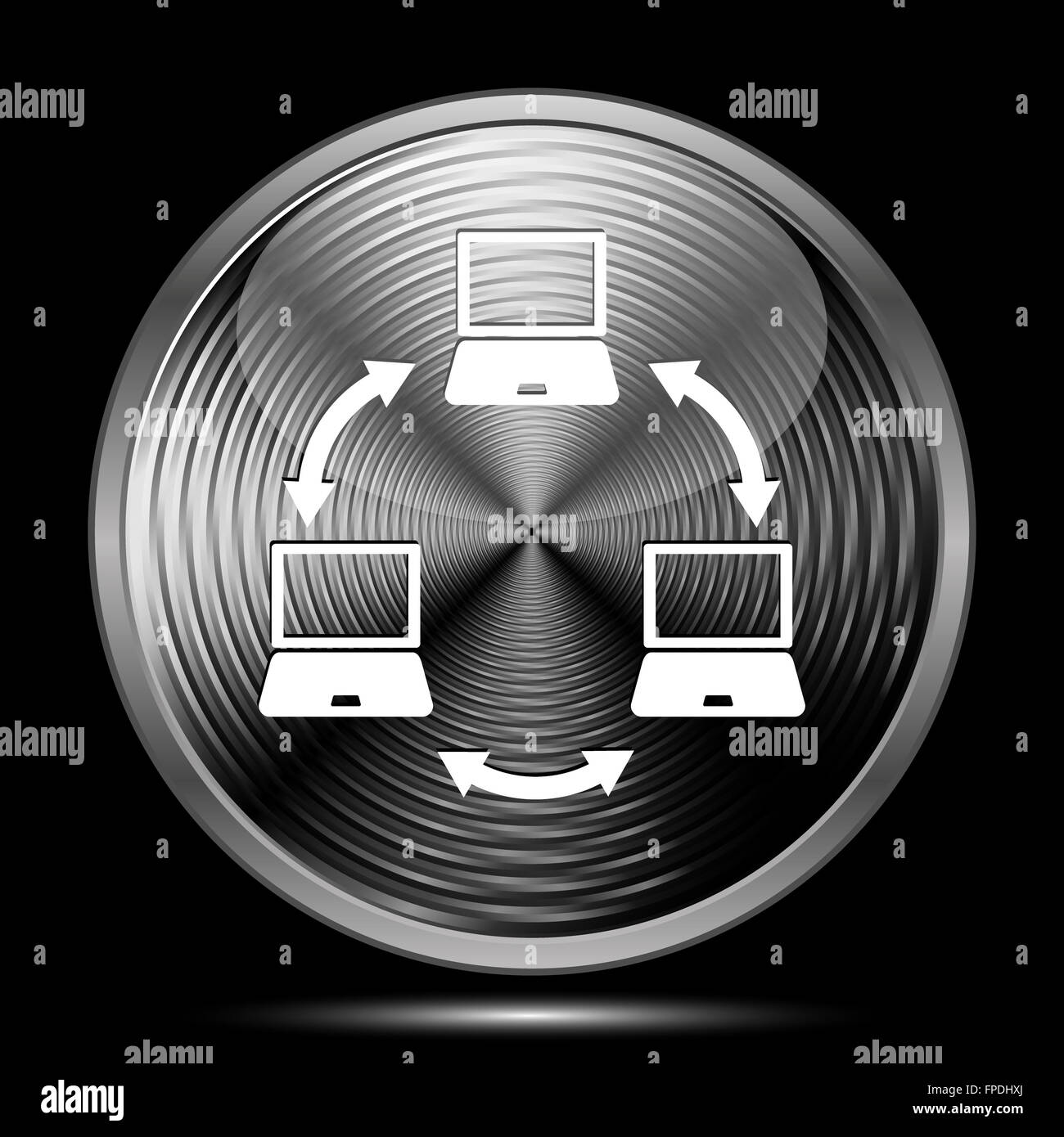 Computer network icon. Internet button on black background Stock Photo ...