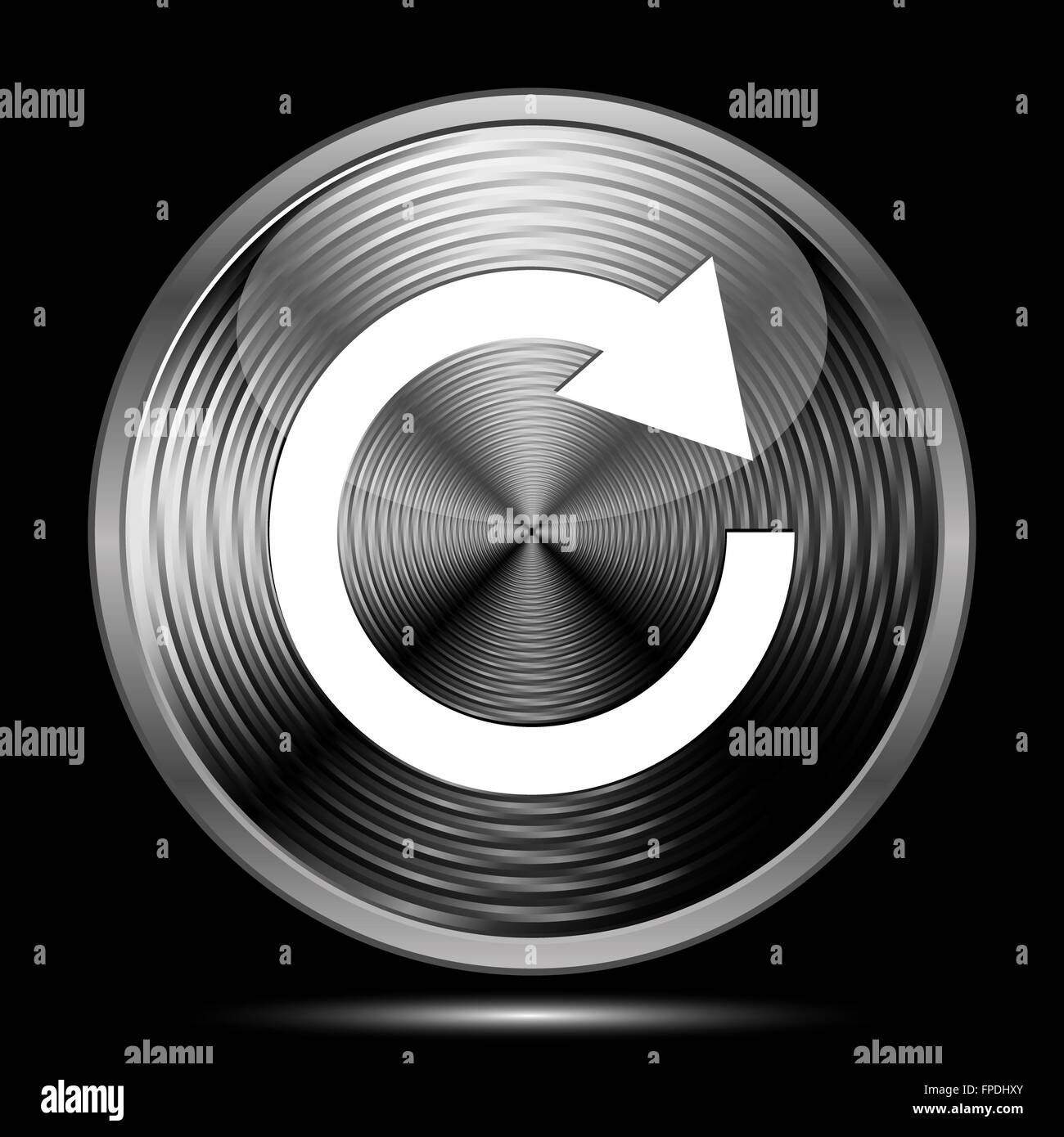 Reload one arrow icon. Internet button on black background Stock Photo ...