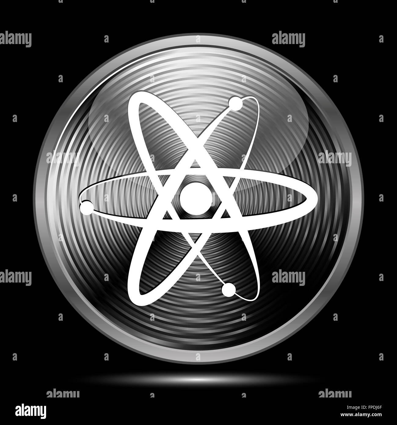 Atoms icon. Internet button on black background Stock Photo - Alamy