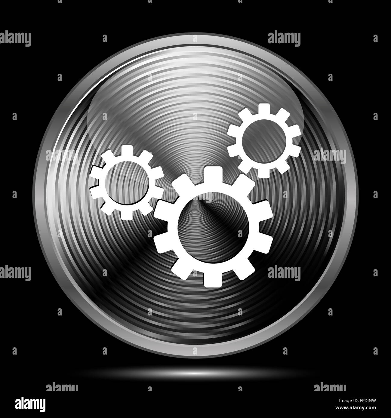 Settings icon. Internet button on black background Stock Photo - Alamy