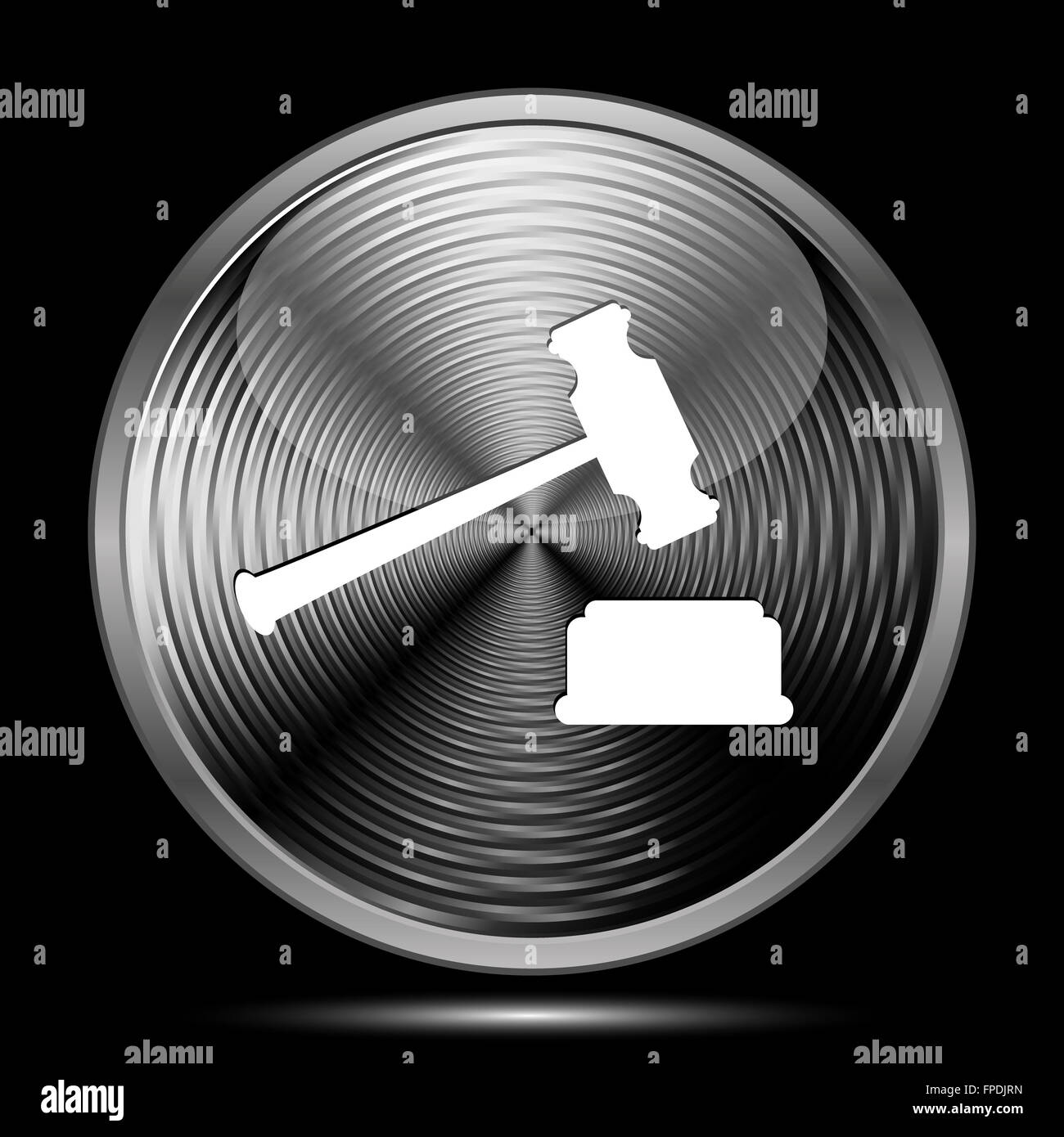 Judge hammer icon. Internet button on black background Stock Photo - Alamy