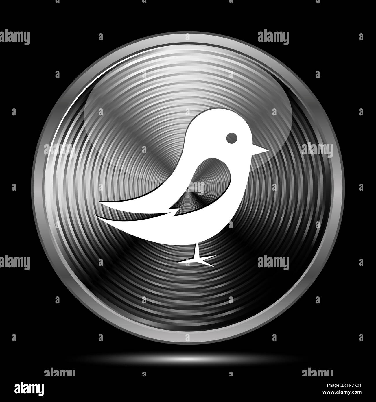 Bird icon. Internet button on black background Stock Photo - Alamy