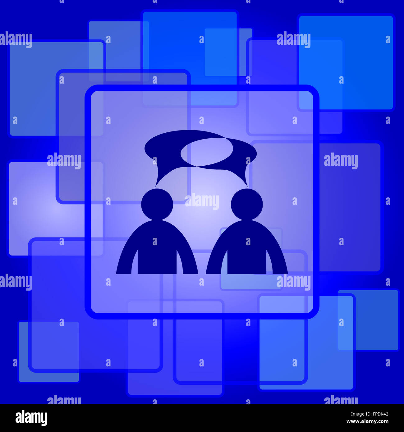 Comments icon. Internet button on abstract background. - men with ...