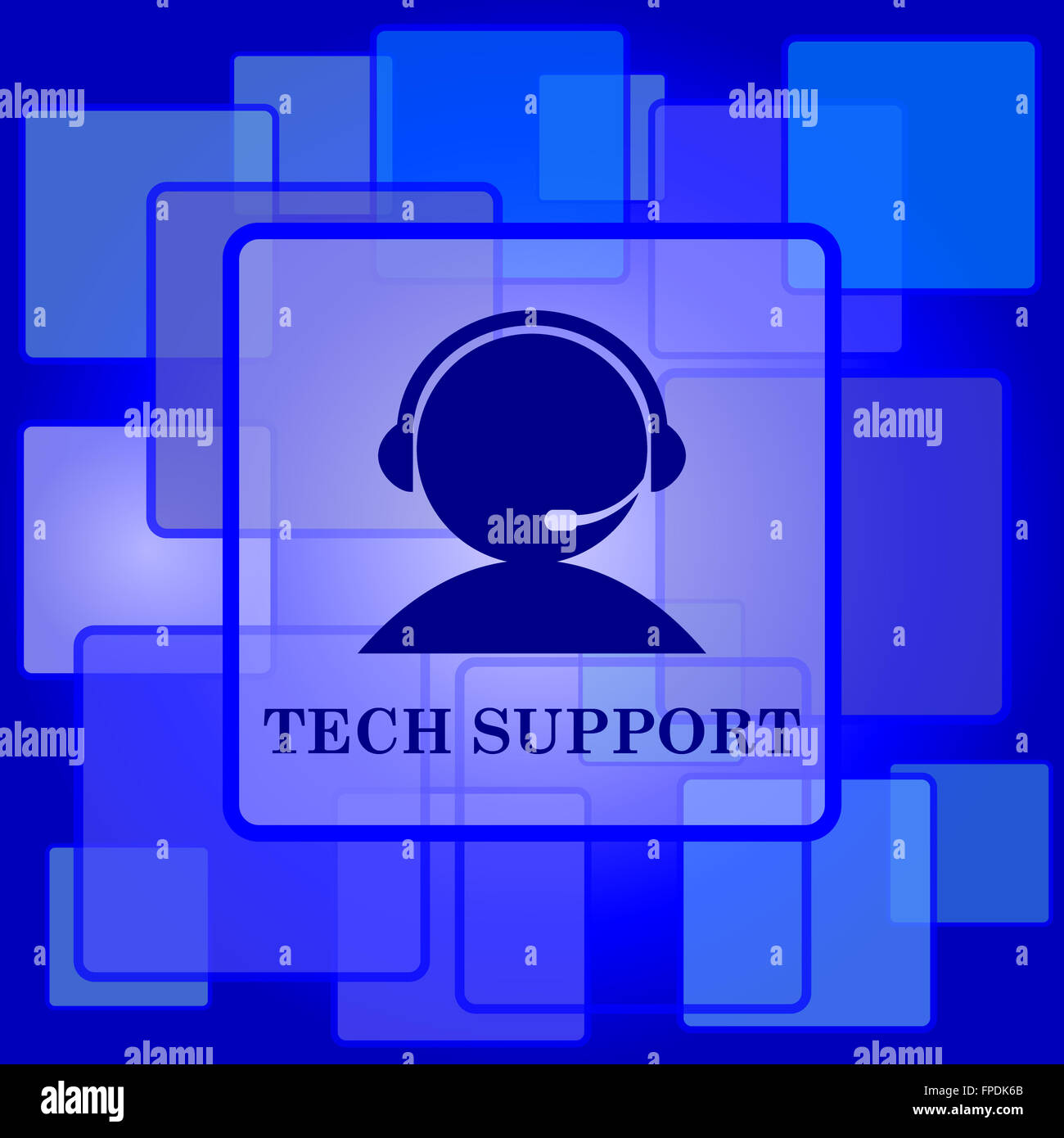 Tech support icon. Internet button on abstract background Stock Photo ...