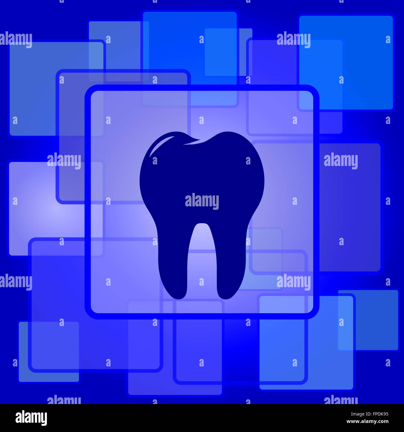 Tooth icon. Internet button on abstract background Stock Photo - Alamy