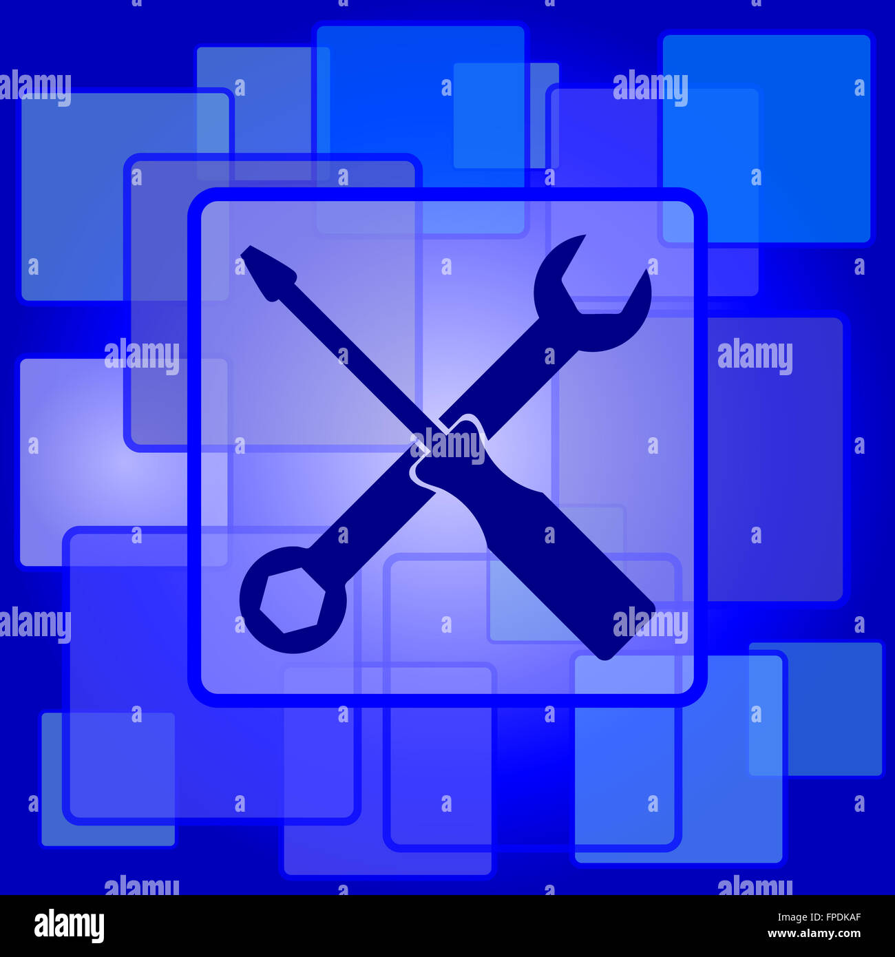 Tools icon. Internet button on abstract background Stock Photo - Alamy