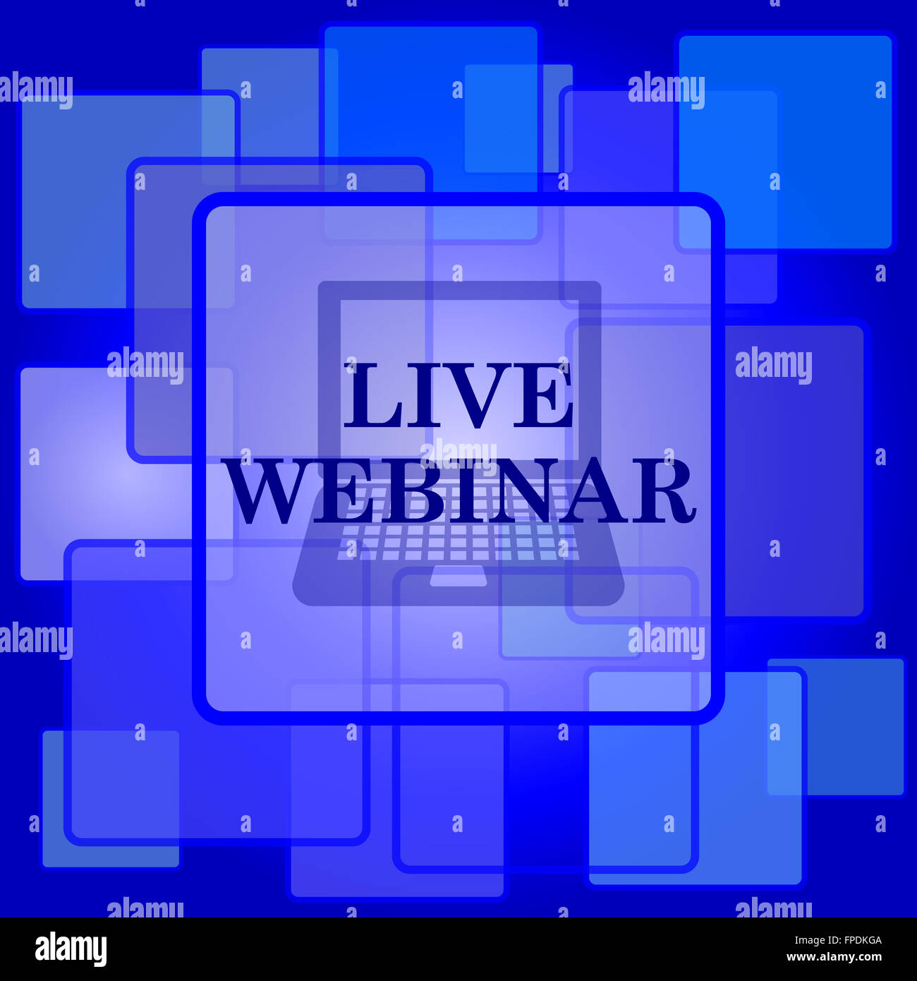 Live webinar icon. Internet button on abstract background Stock Photo ...