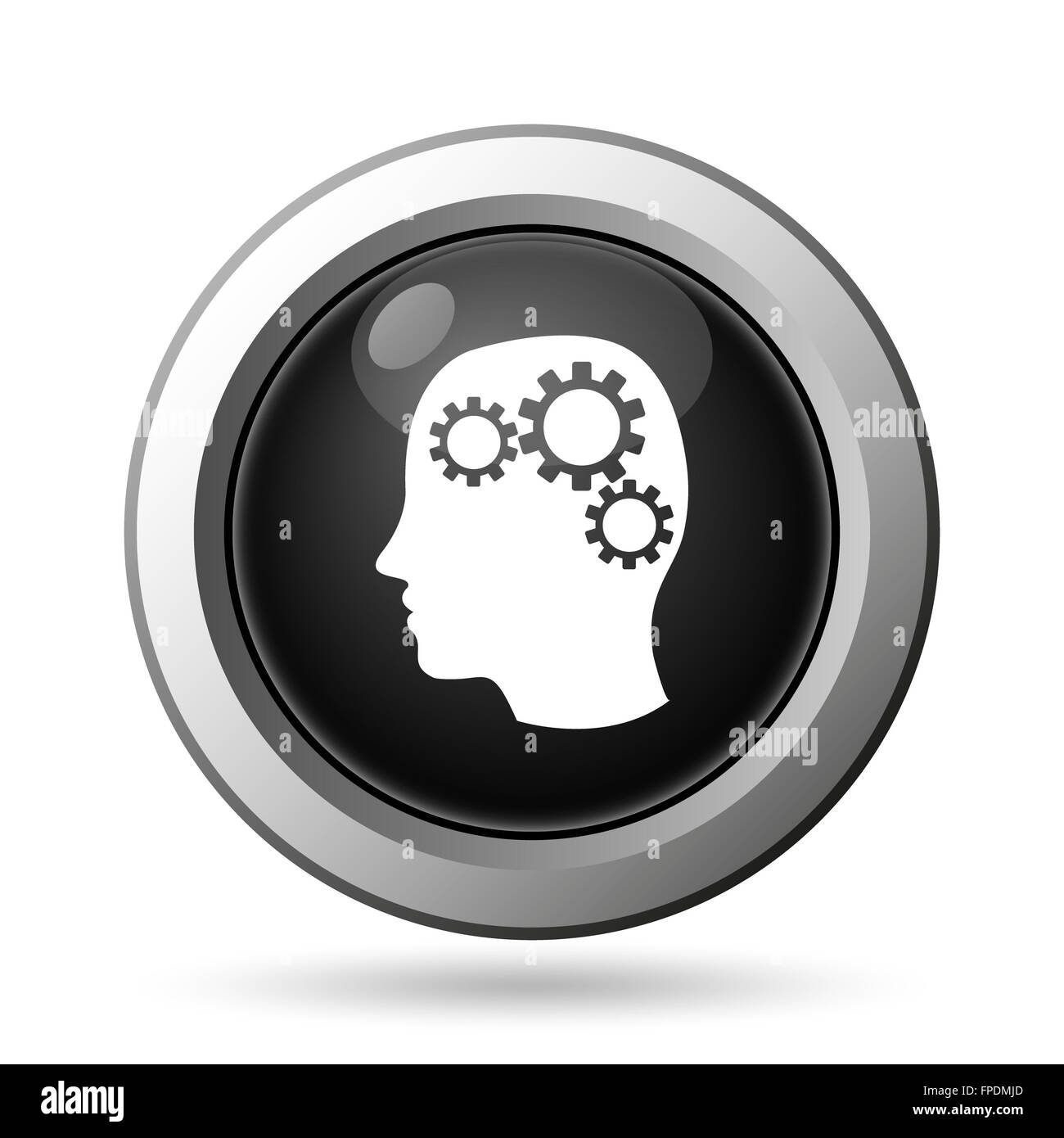 Brain icon. Internet button on white background Stock Photo - Alamy