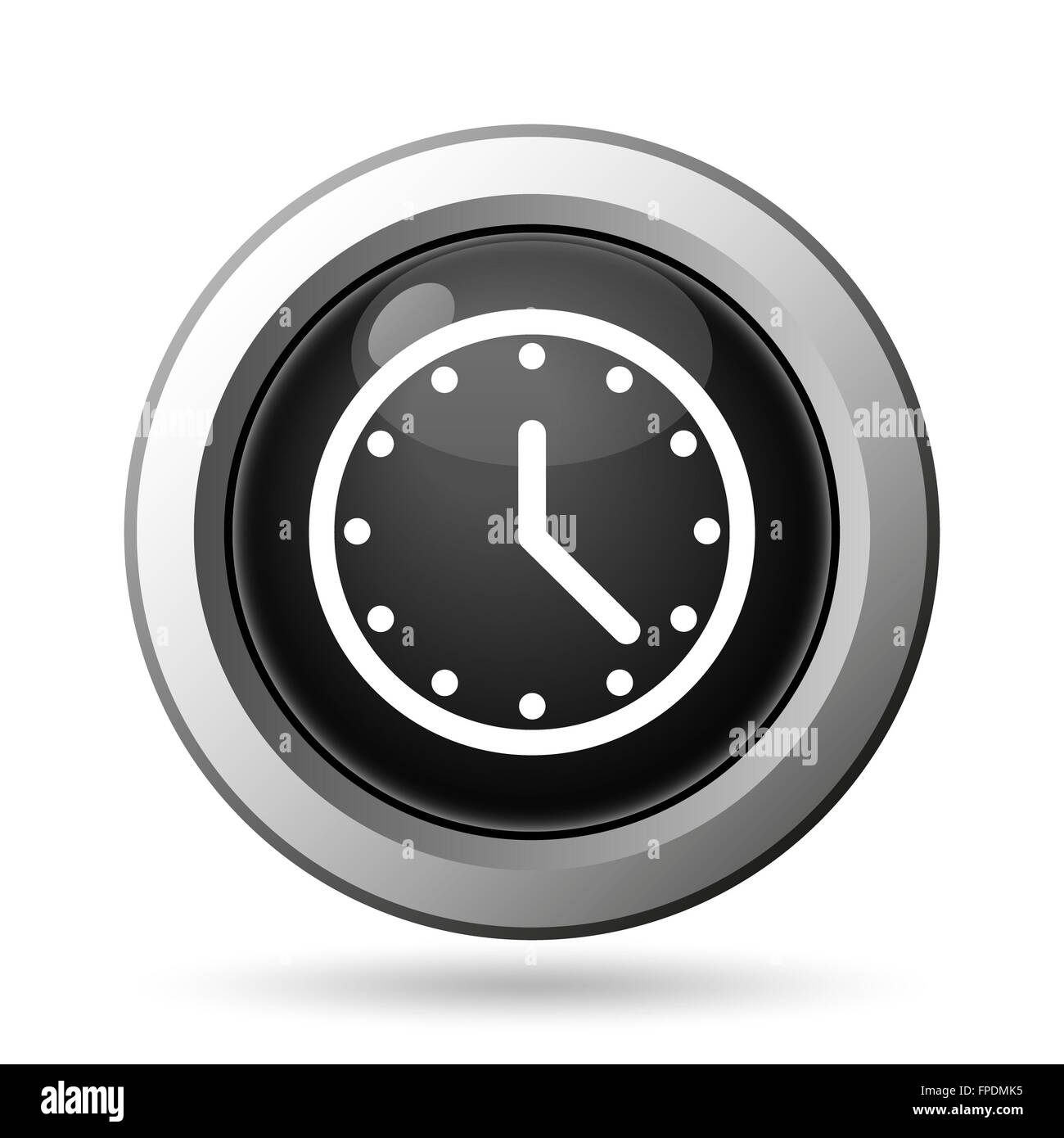 Clock icon. Internet button on white background Stock Photo - Alamy