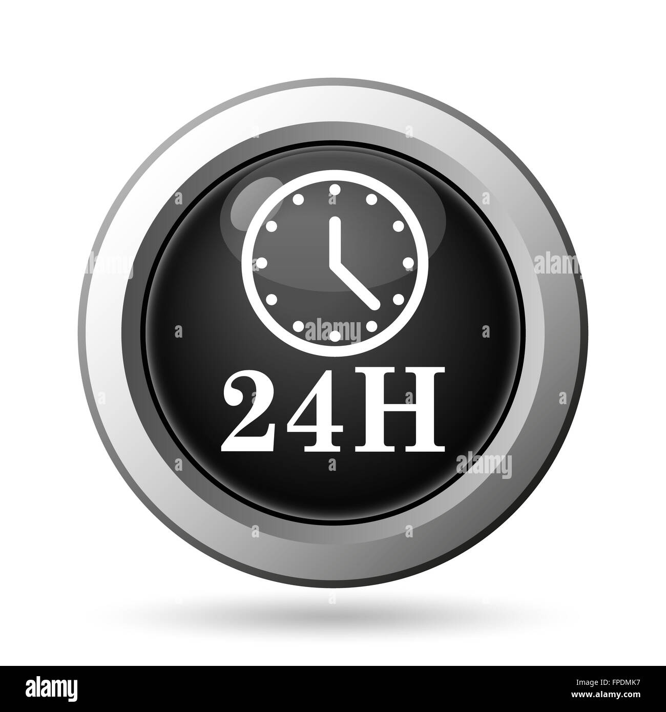 24H clock icon. Internet button on white background Stock Photo - Alamy