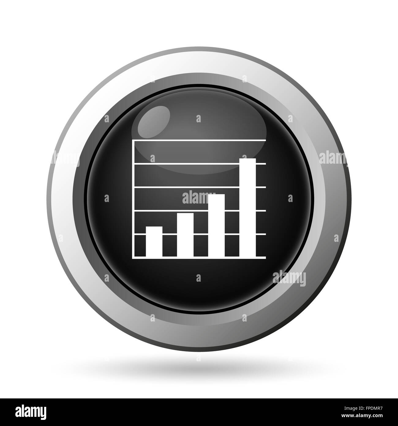 Chart bars icon. Internet button on white background Stock Photo - Alamy
