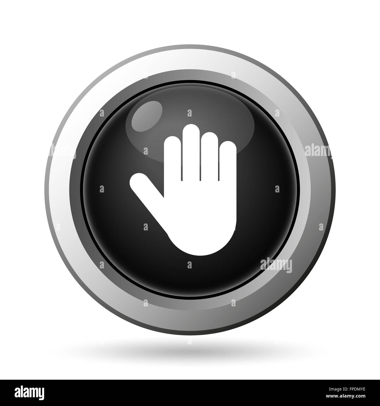 Stop icon. Internet button on white background Stock Photo - Alamy
