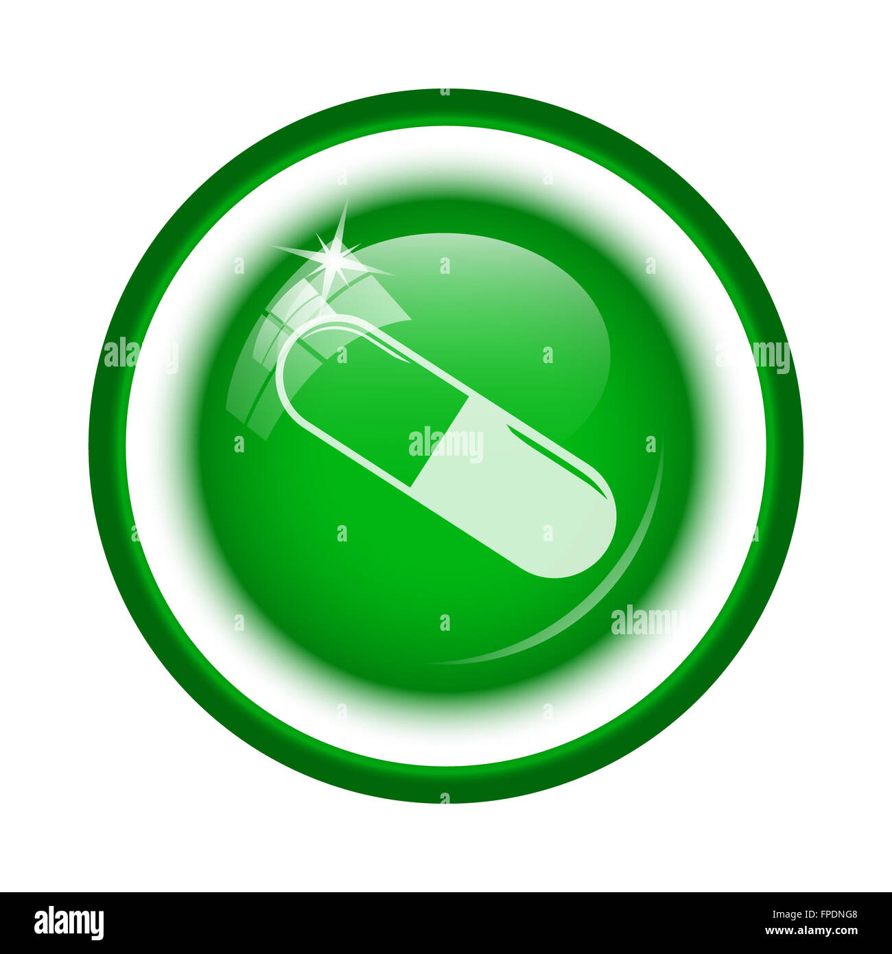 Pill icon. Internet button on white background Stock Photo - Alamy