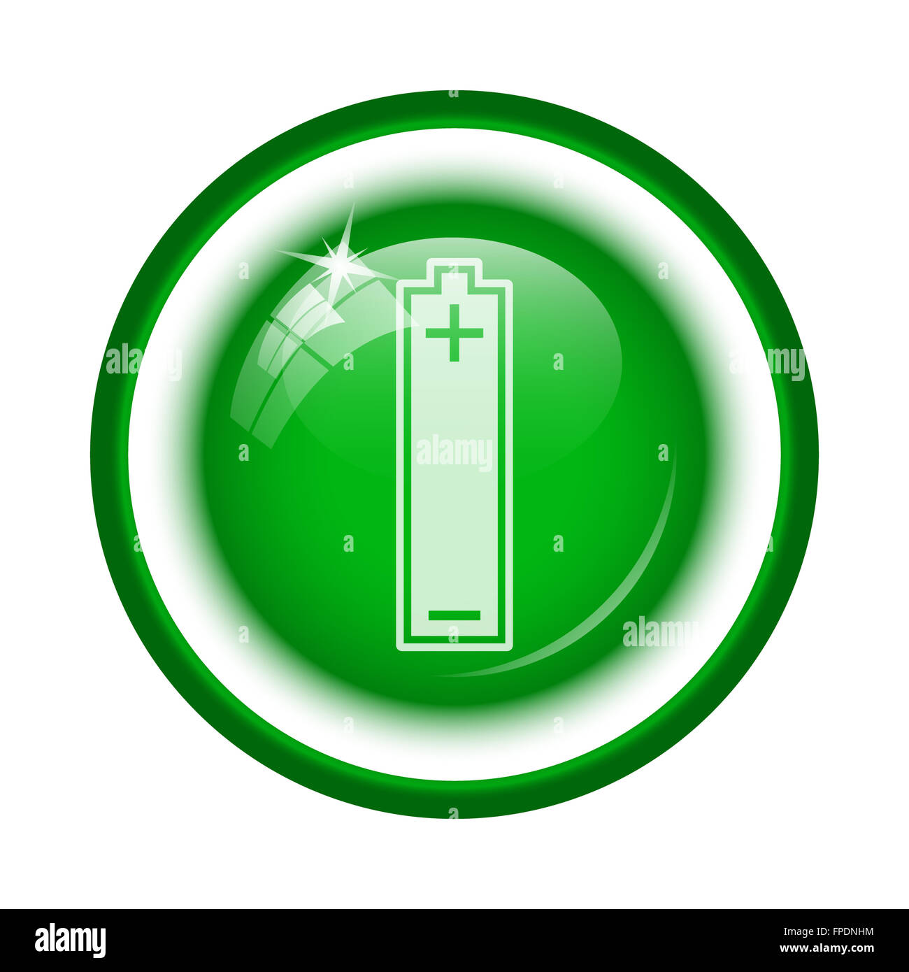 Battery icon. Internet button on white background Stock Photo - Alamy
