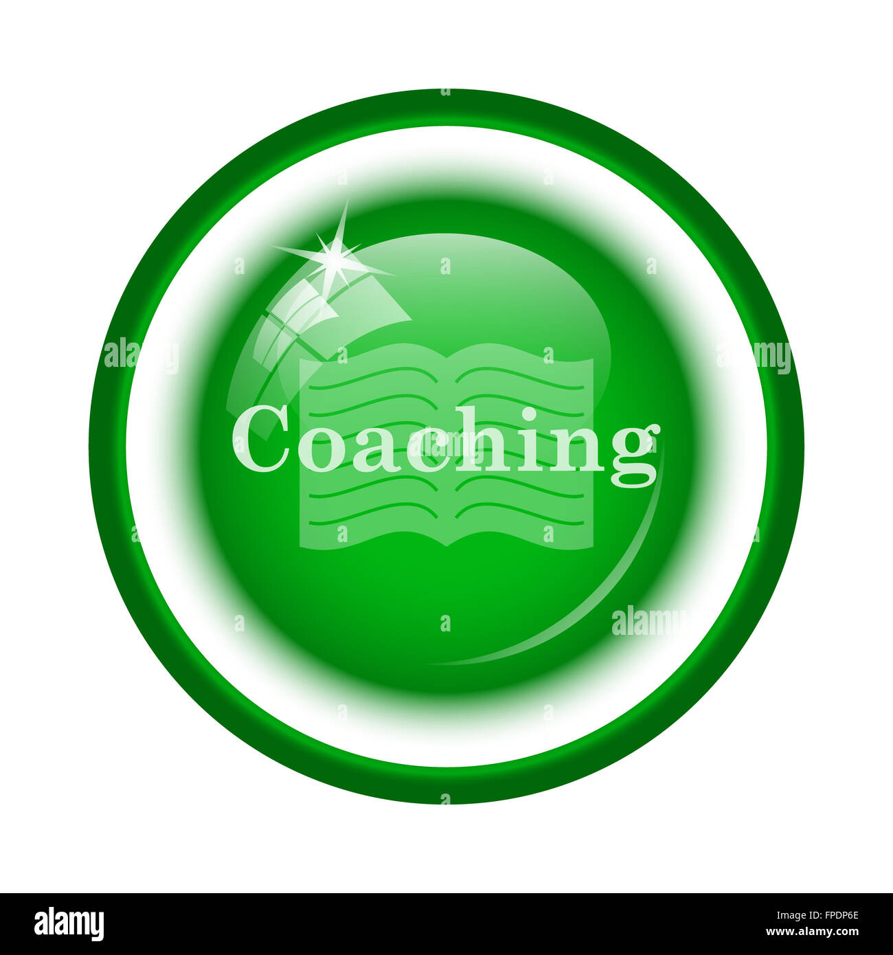 Coaching icon. Internet button on white background Stock Photo - Alamy