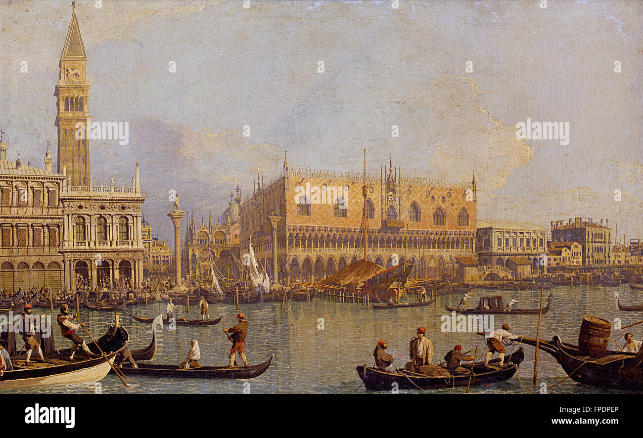 Canaletto - Veduta del Palazzo Ducale di Venezia Stock Photo