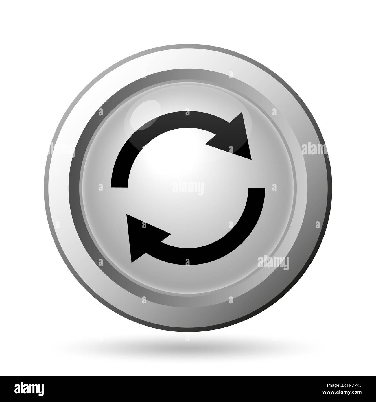 Reload two arrows icon. Internet button on white background Stock Photo ...