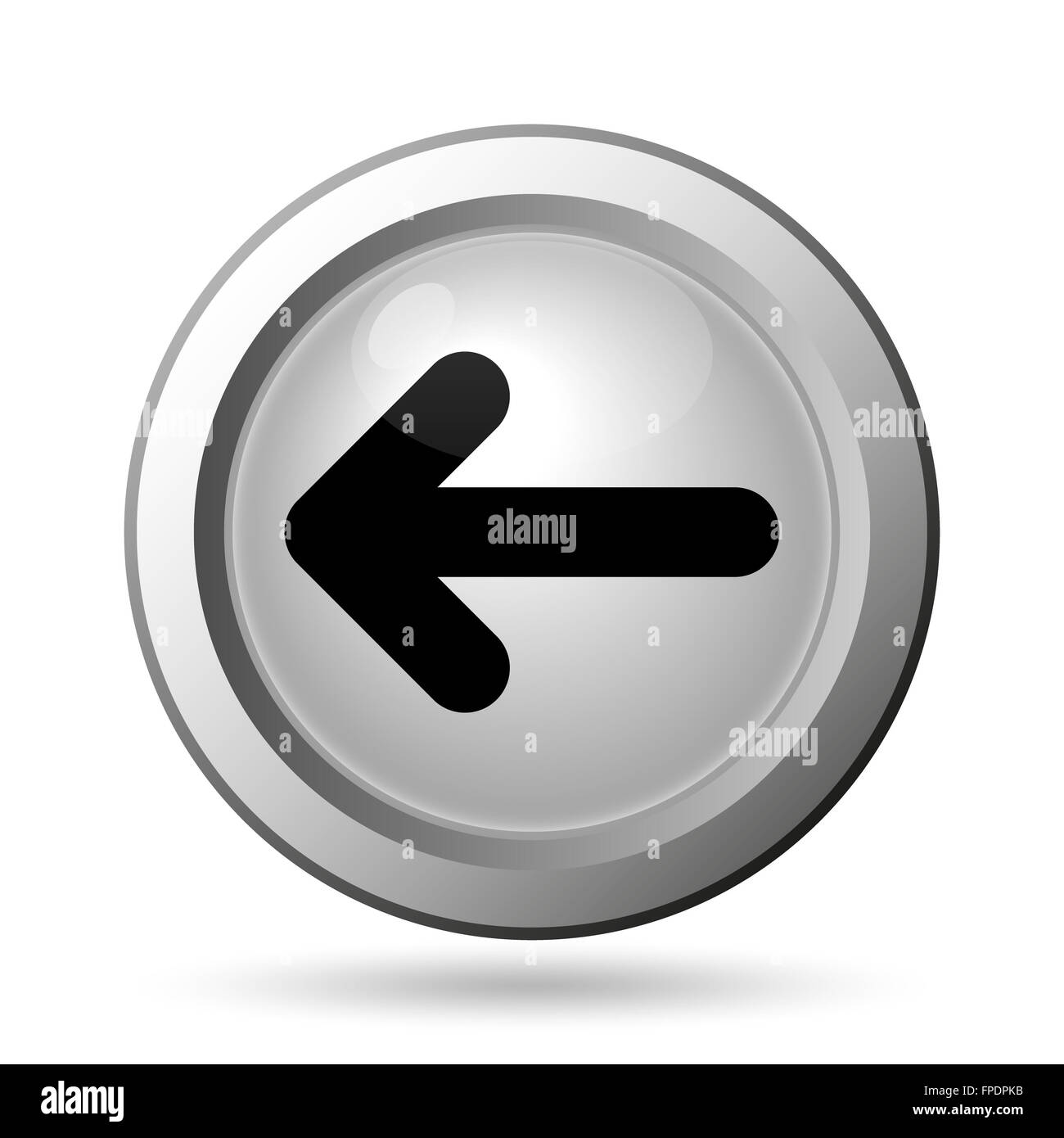Left arrow icon. Internet button on white background Stock Photo - Alamy