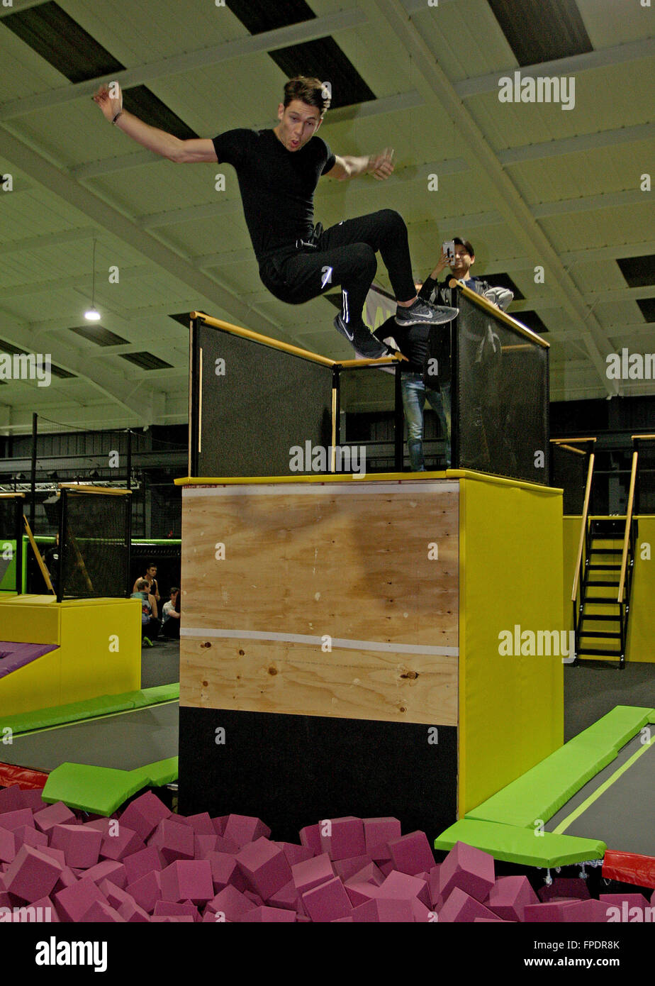 TOWIE Star Joey Essex at the official opening of Base Jump Trampoline