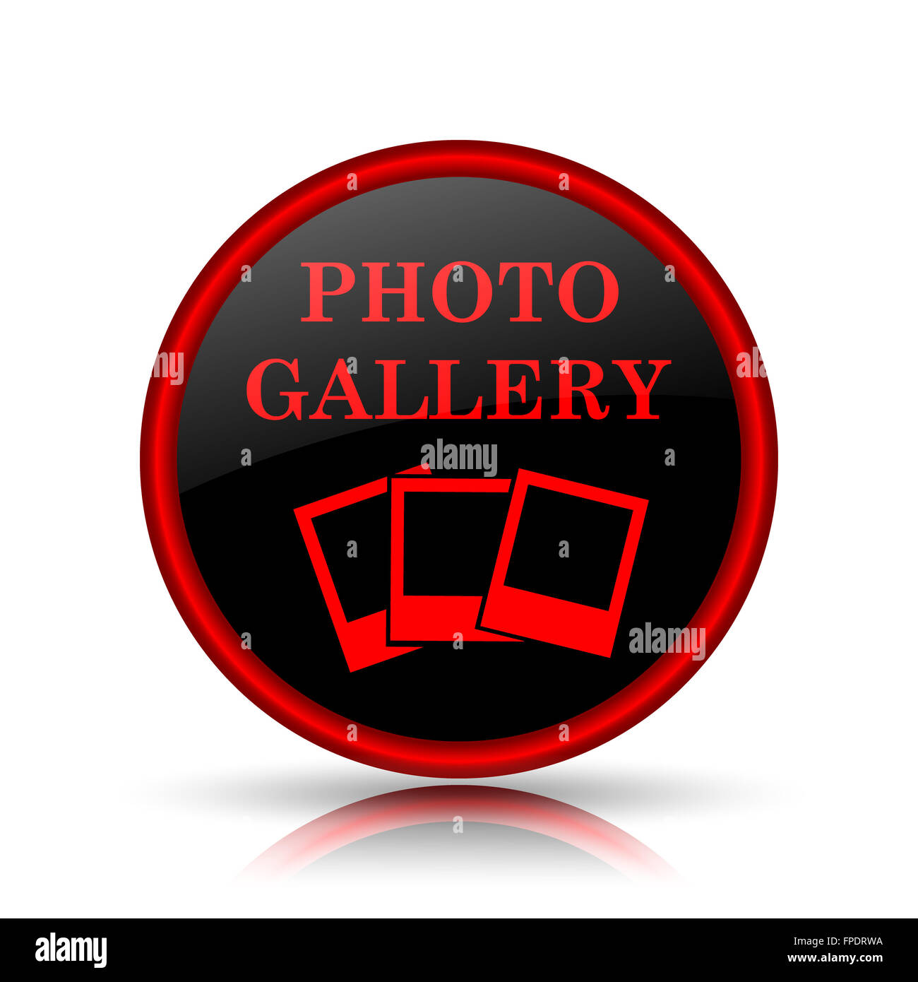 Photo gallery icon. Internet button on white background Stock Photo - Alamy