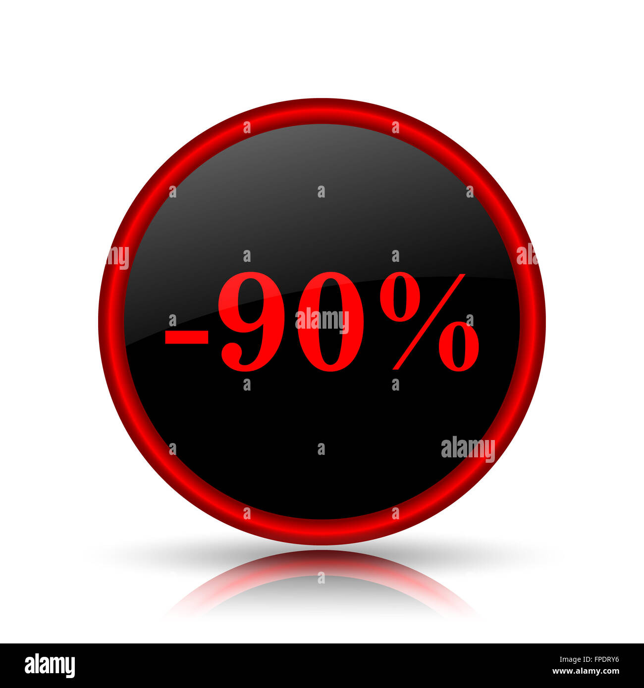 90 percent discount icon. Internet button on white background Stock ...