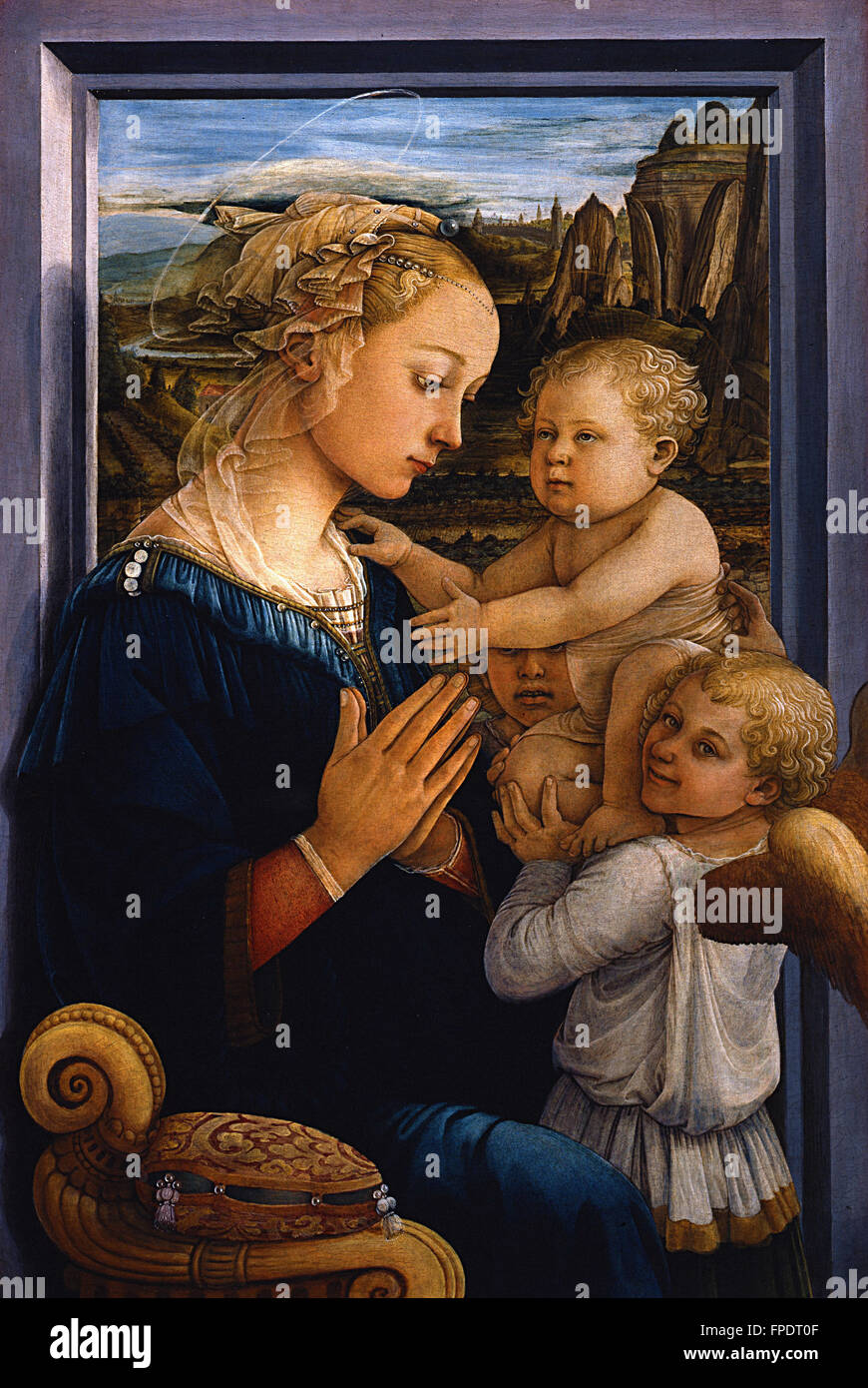 Filippo Lippi - Madonna col Bambino e due angeli Stock Photo
