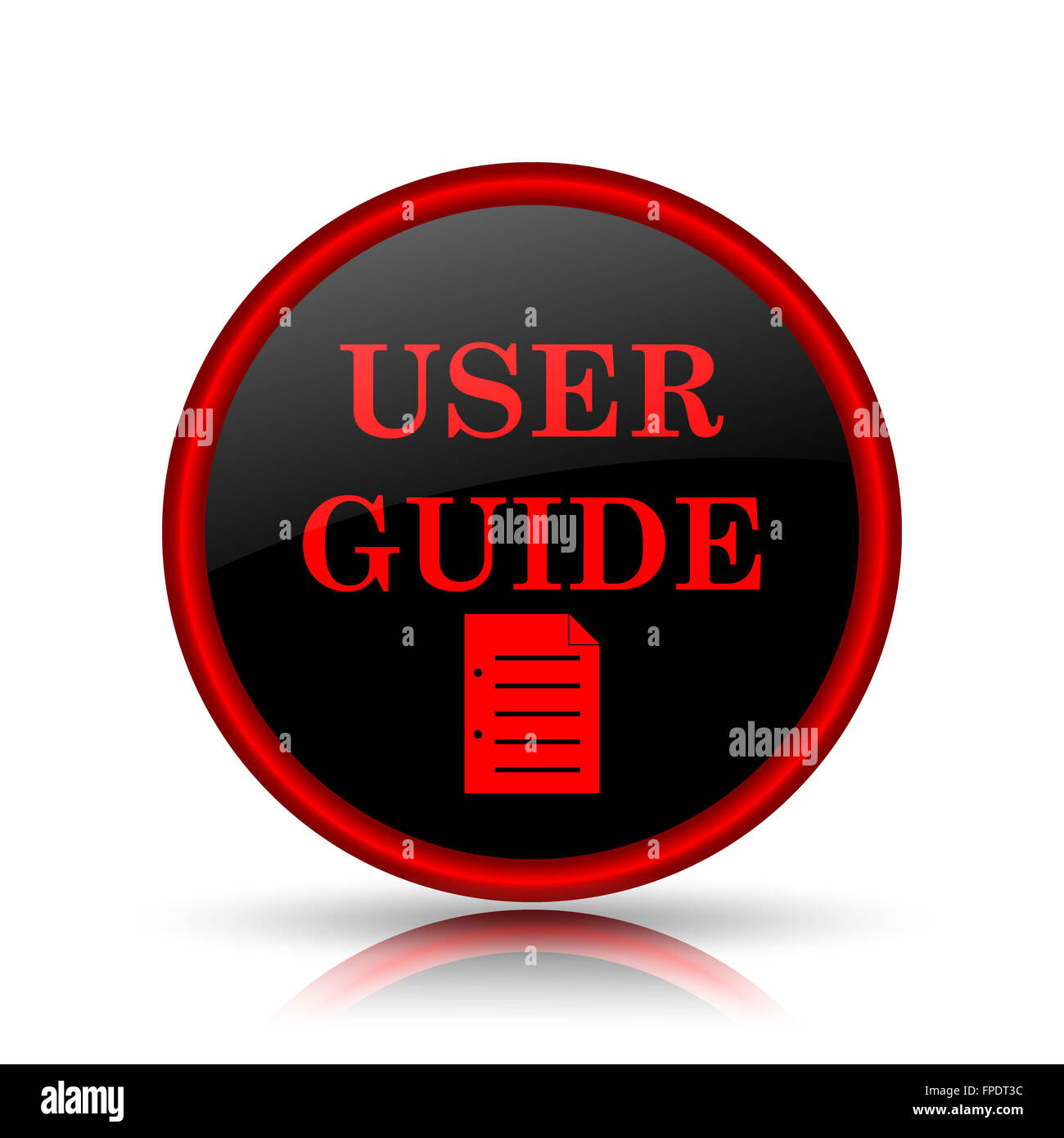 User guide icon. Internet button on white background Stock Photo - Alamy