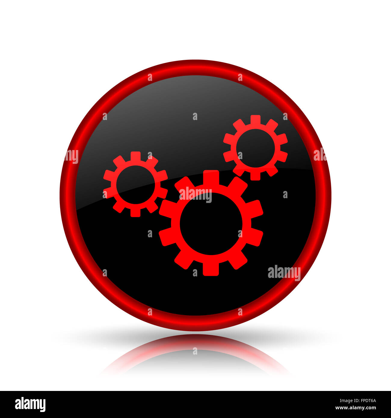 Settings icon. Internet button on white background Stock Photo - Alamy