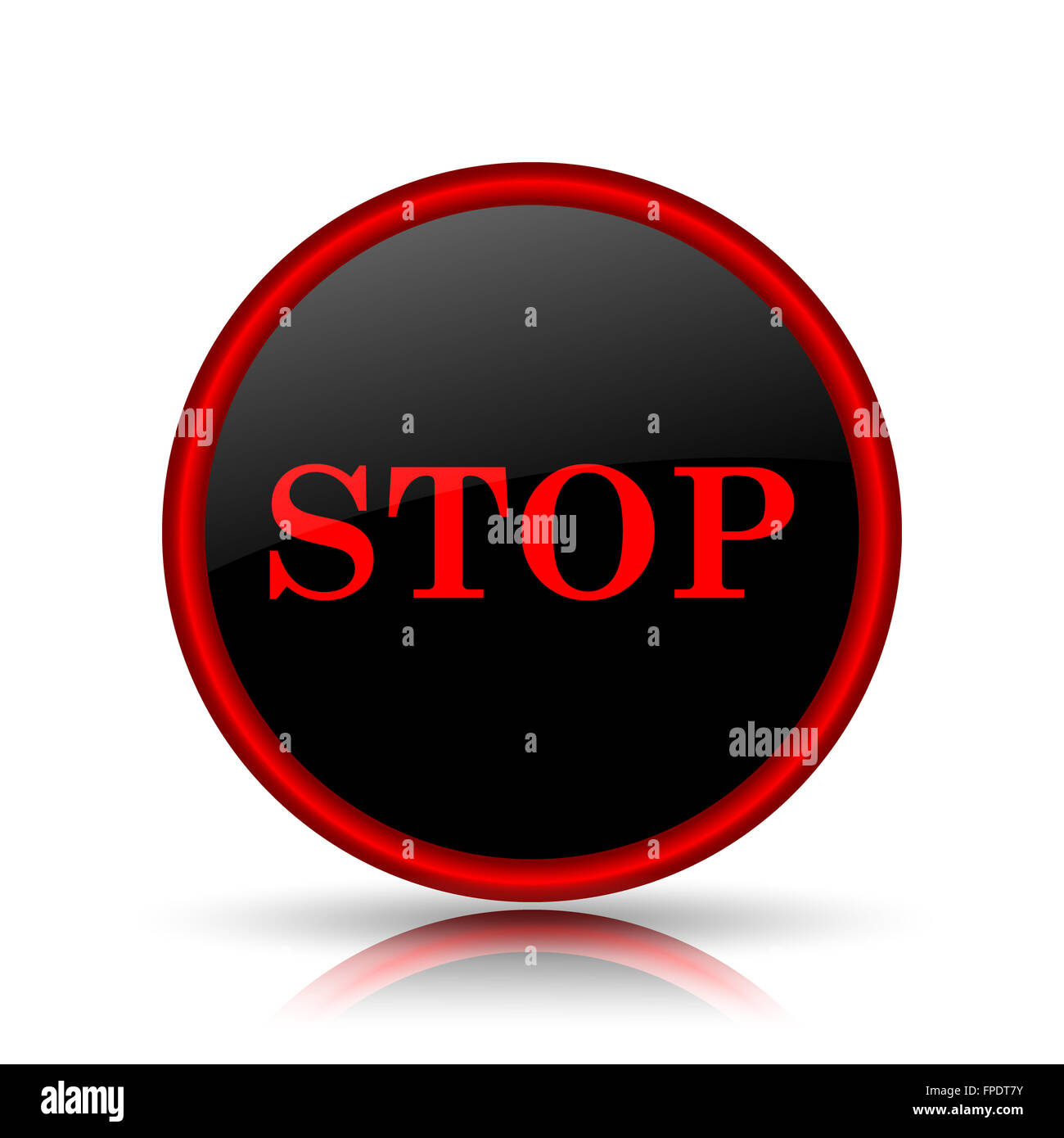 Stop icon. Internet button on white background Stock Photo - Alamy