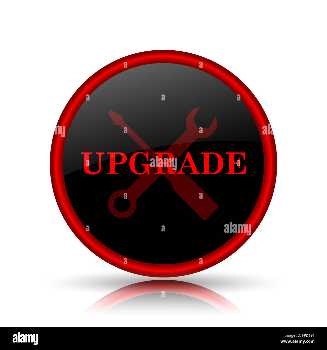 Upgrade icon. Internet button on white background Stock Photo - Alamy