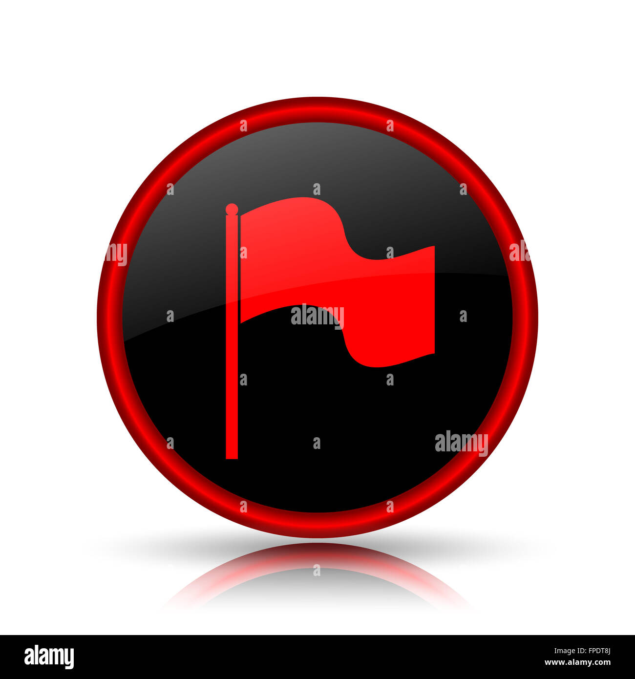 Flag icon. Internet button on white background Stock Photo - Alamy