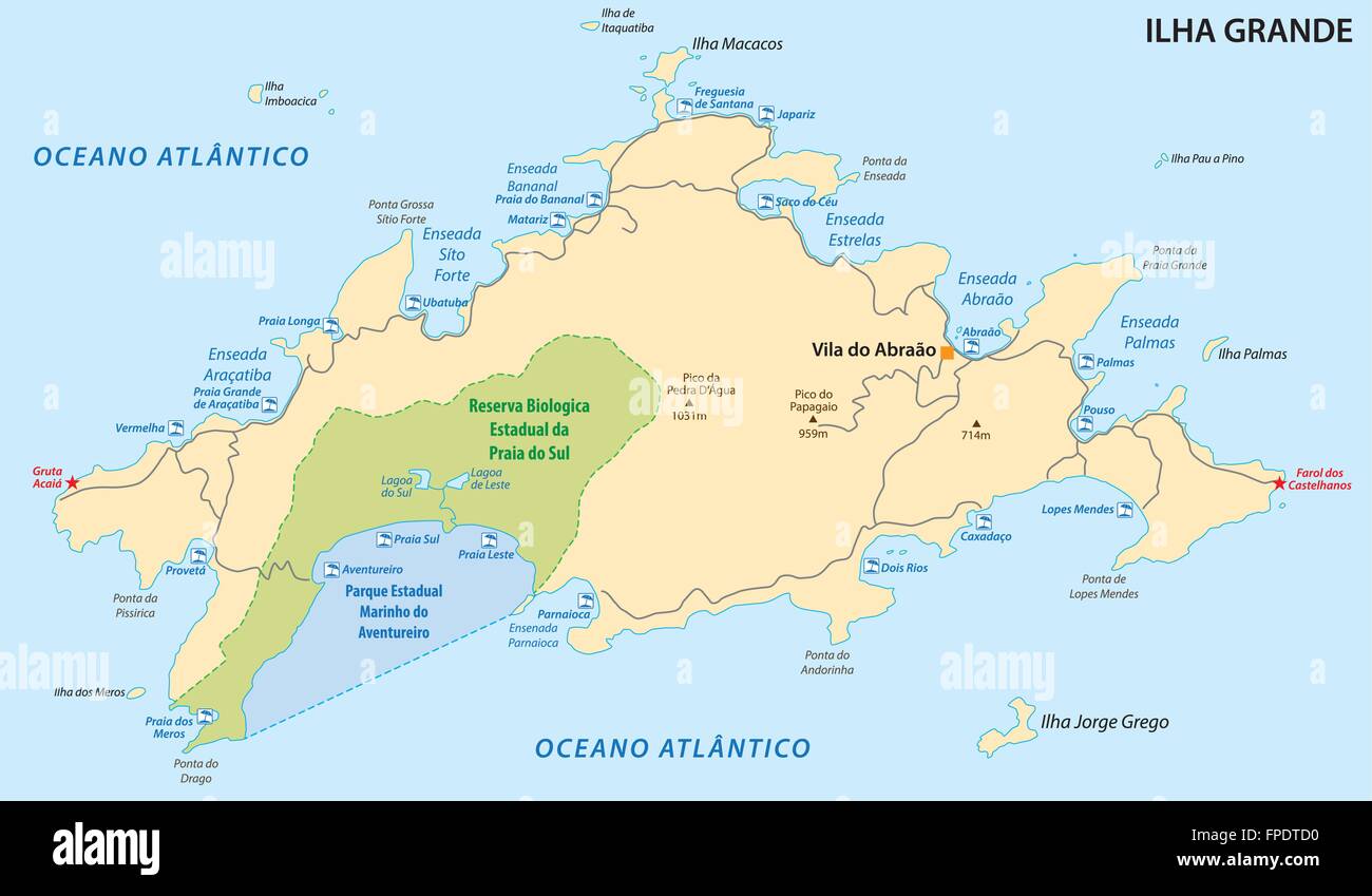 ilha grande brazil map Ilha Grande Map Brazil Stock Vector Image Art Alamy ilha grande brazil map