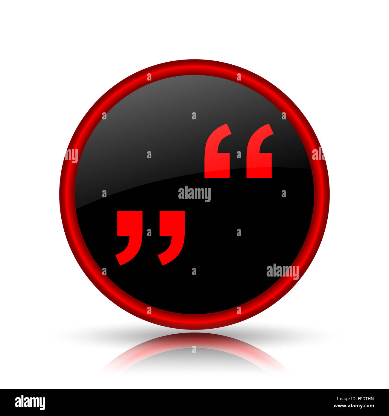 Quotation marks icon. Internet button on white background Stock Photo ...