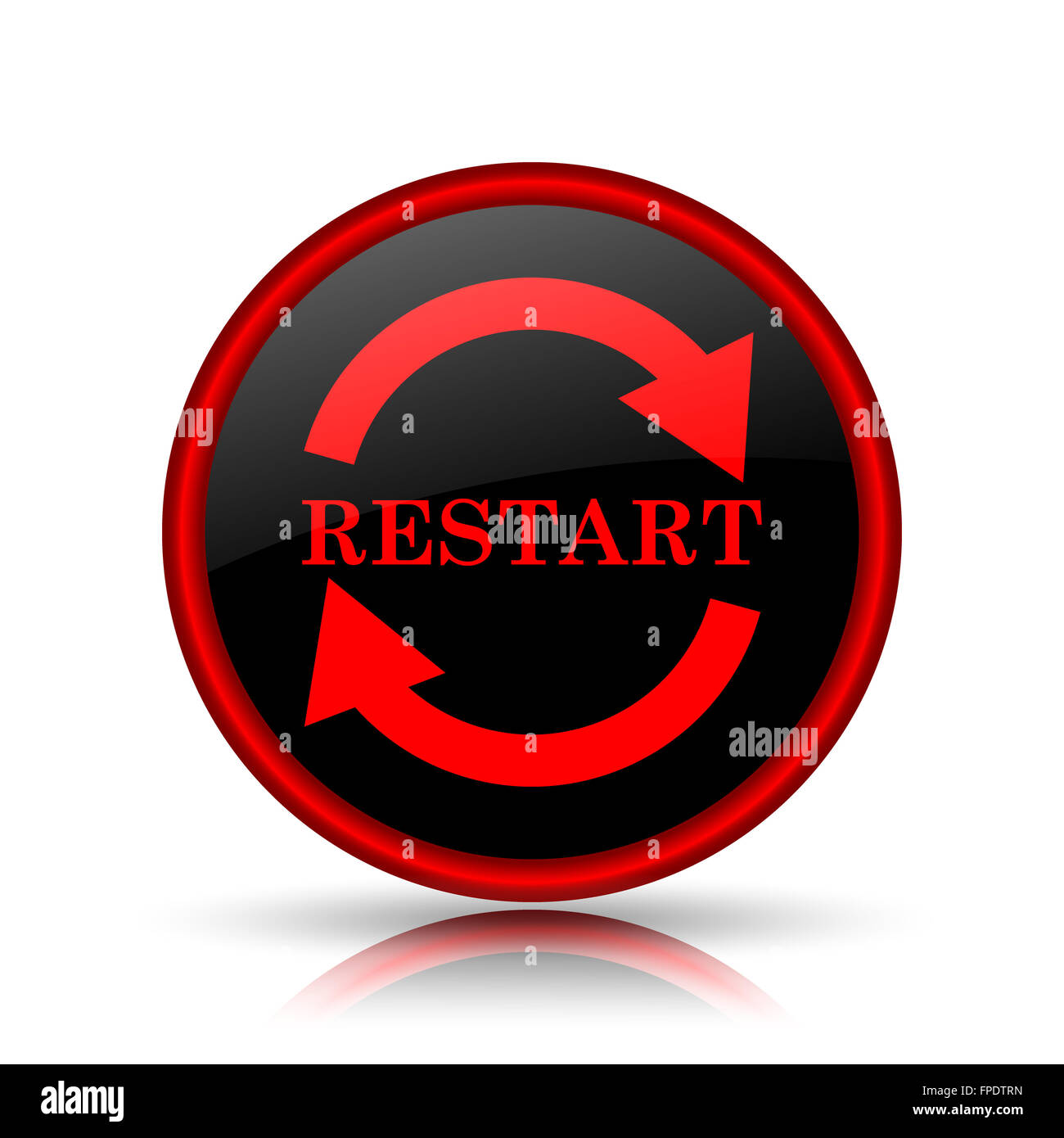 Restart icon. Internet button on white background Stock Photo - Alamy