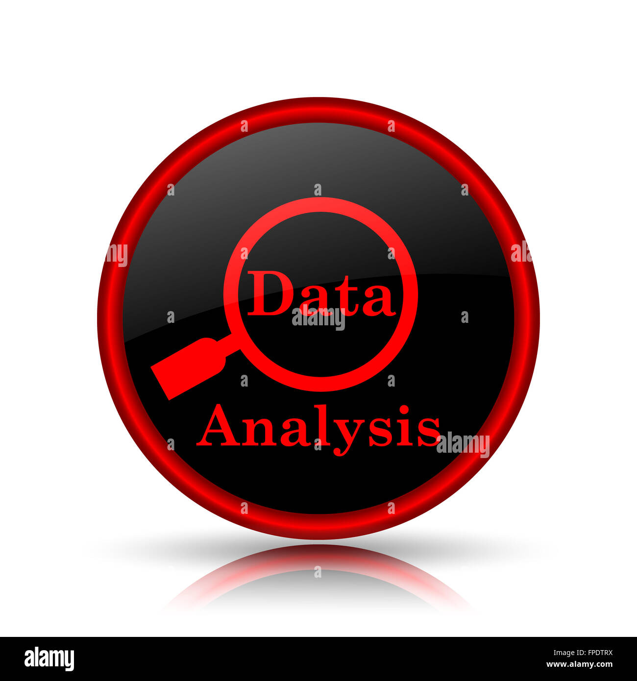 Data analysis icon. Internet button on white background Stock Photo - Alamy
