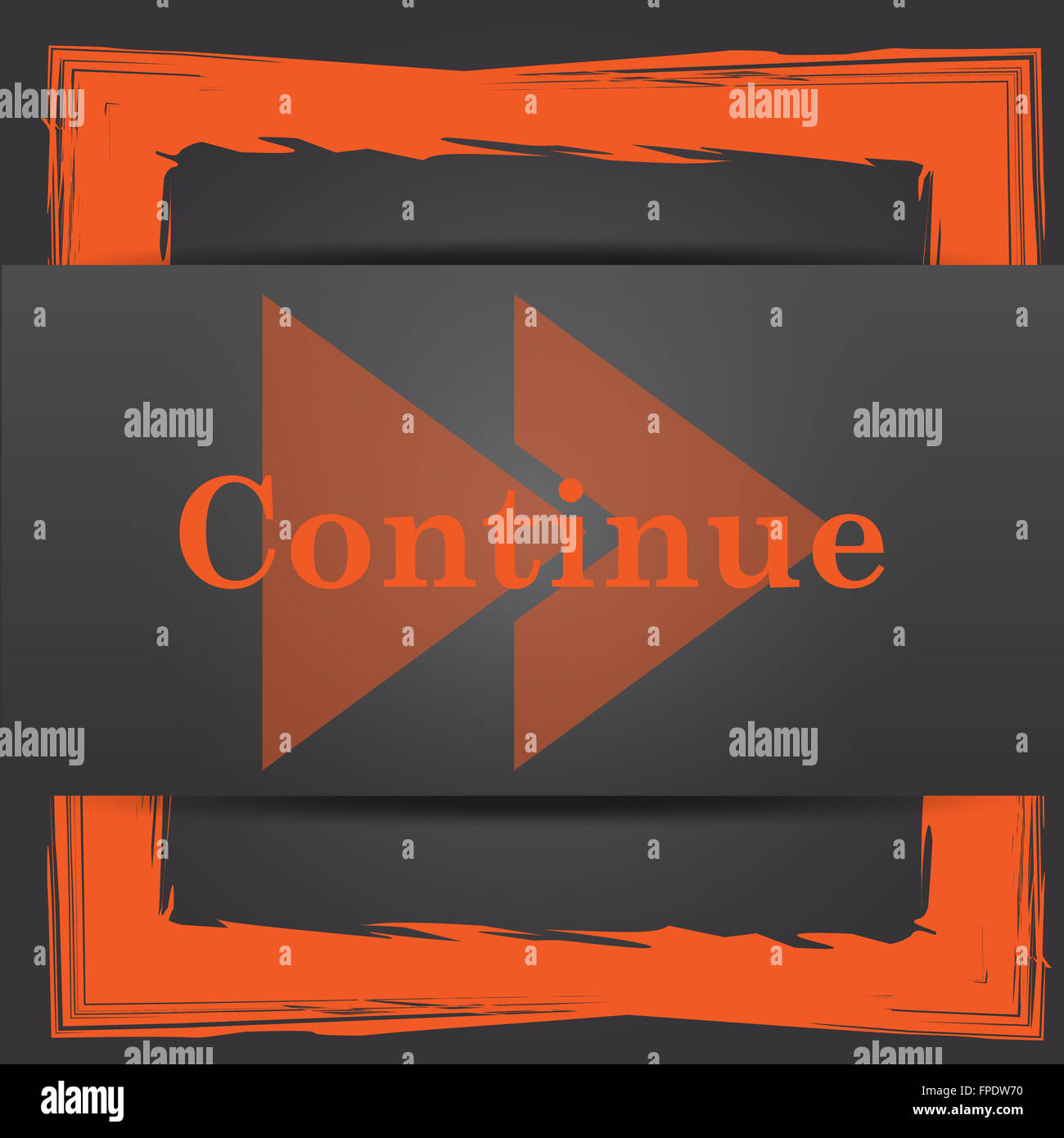 Continue icon. Internet button on grey background Stock Photo - Alamy