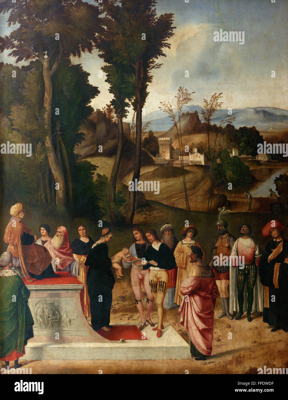 Giorgione - Mosé alla prova del fuoco Stock Photo