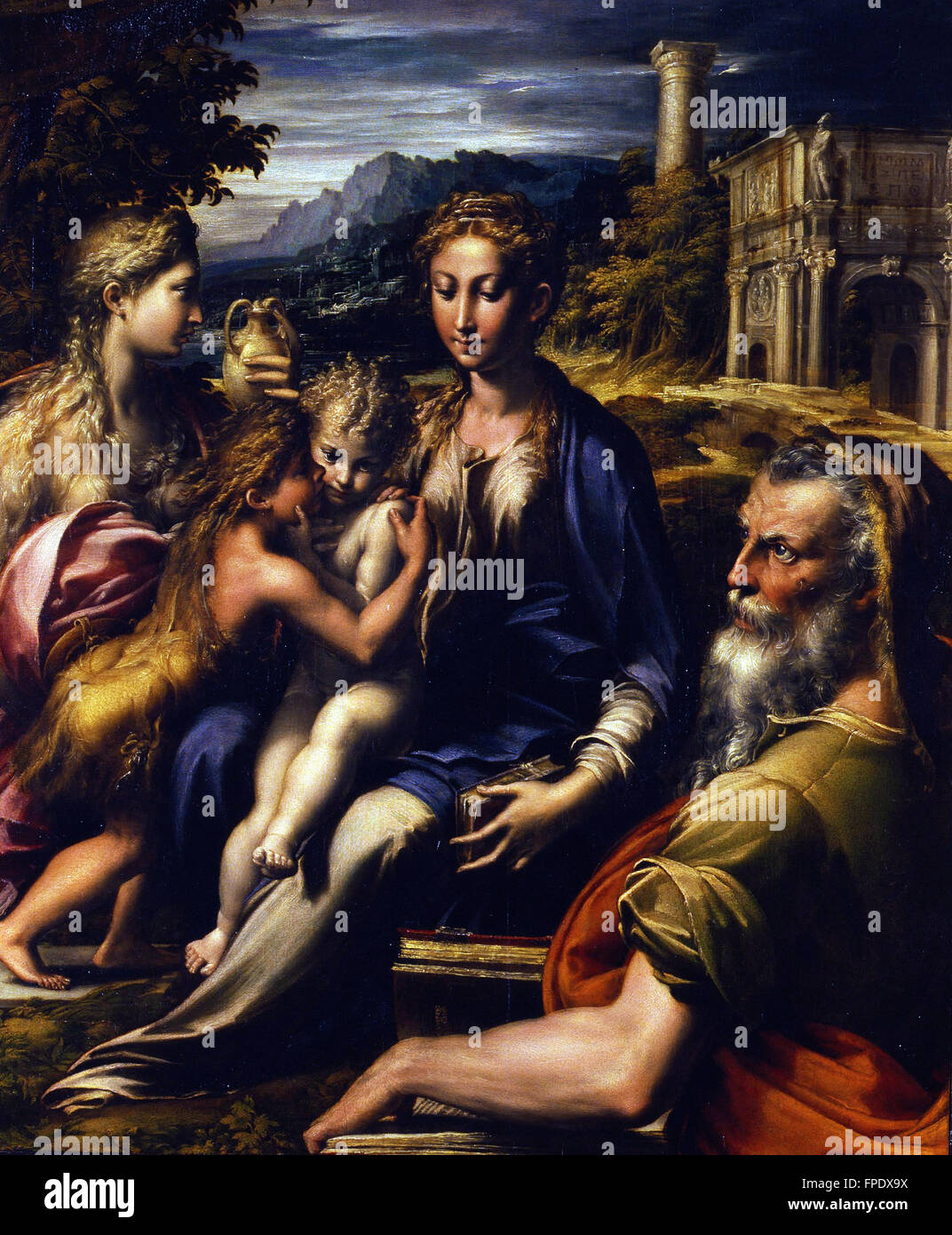 Parmigianino - Madonna con Bambino e angeli, detta Madonna dal collo lungo Stock Photo