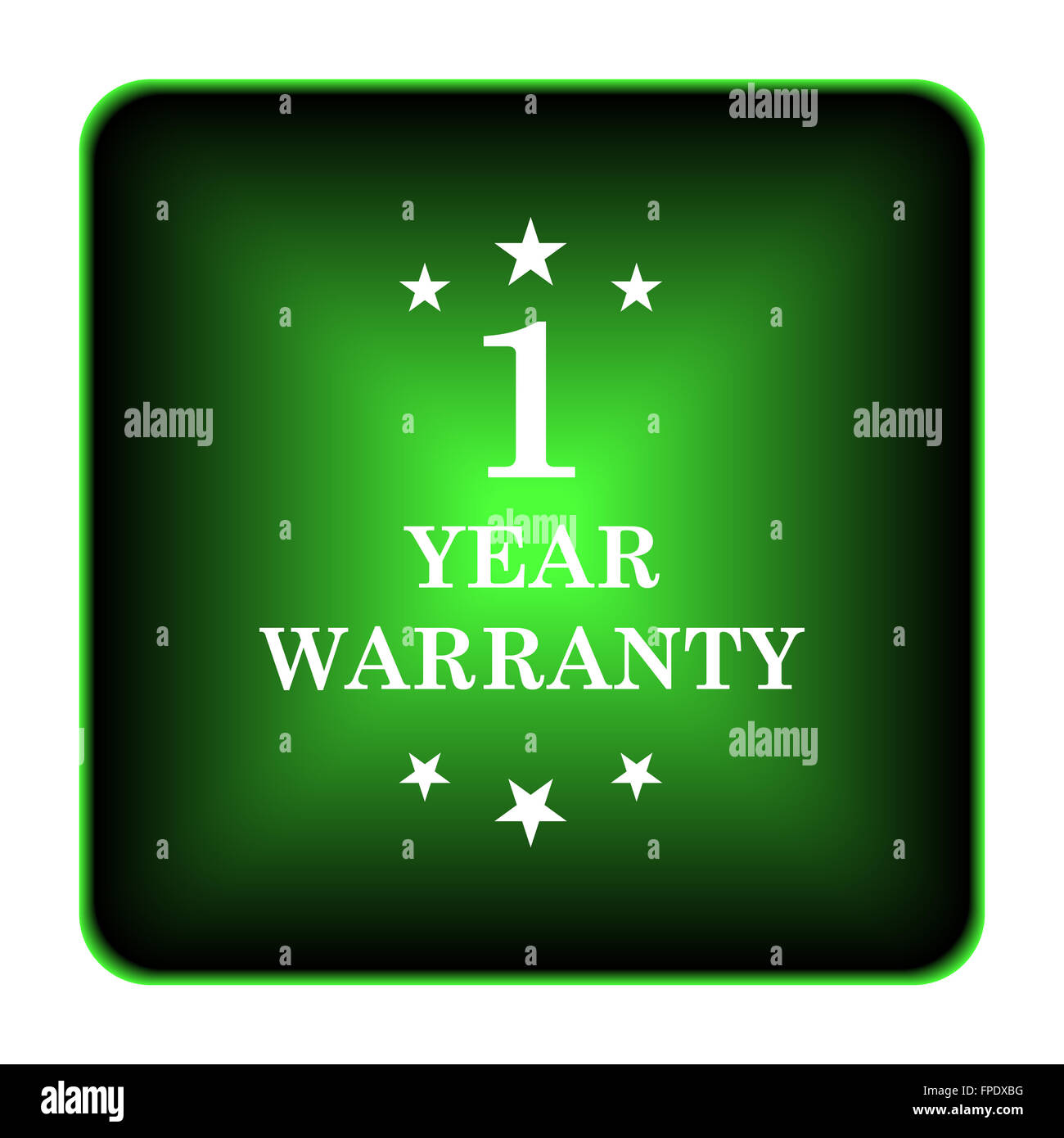 1 year warranty icon. Internet button on white background Stock Photo ...