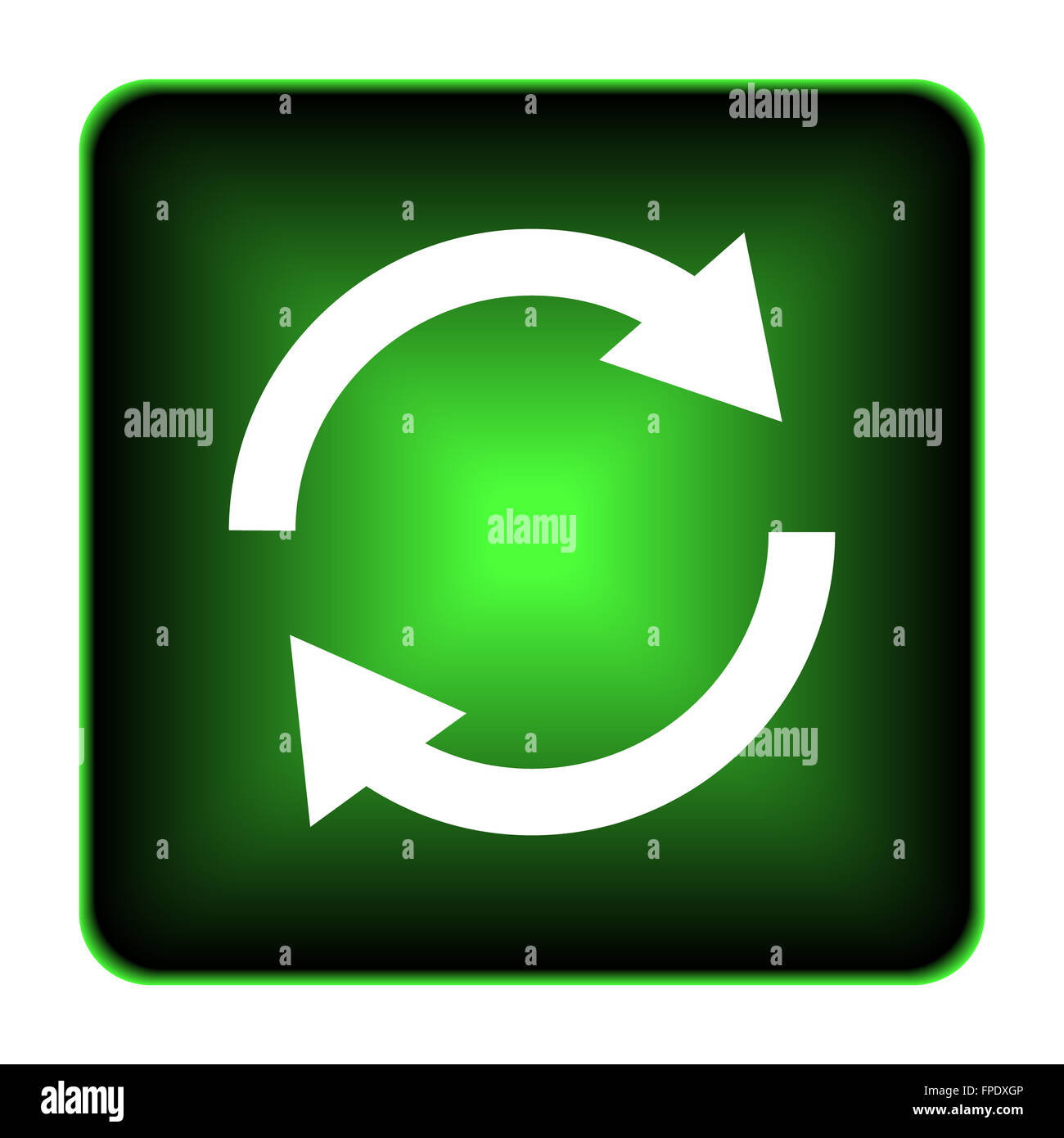 Reload two arrows icon. Internet button on white background Stock Photo ...