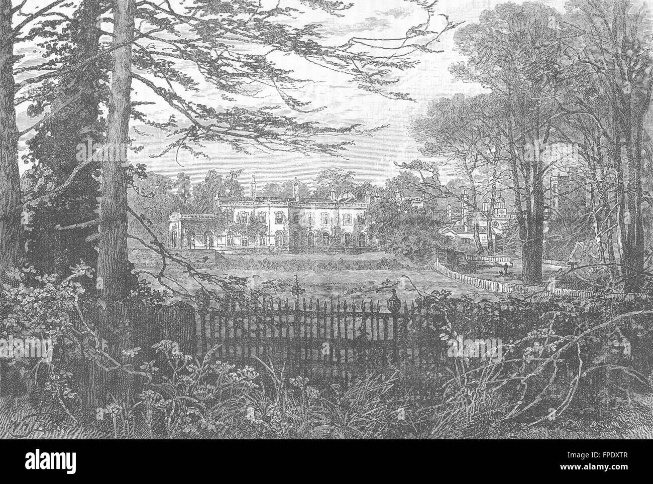 EPSOM Durdans. Surrey, antique print 1888 Stock Photo Alamy