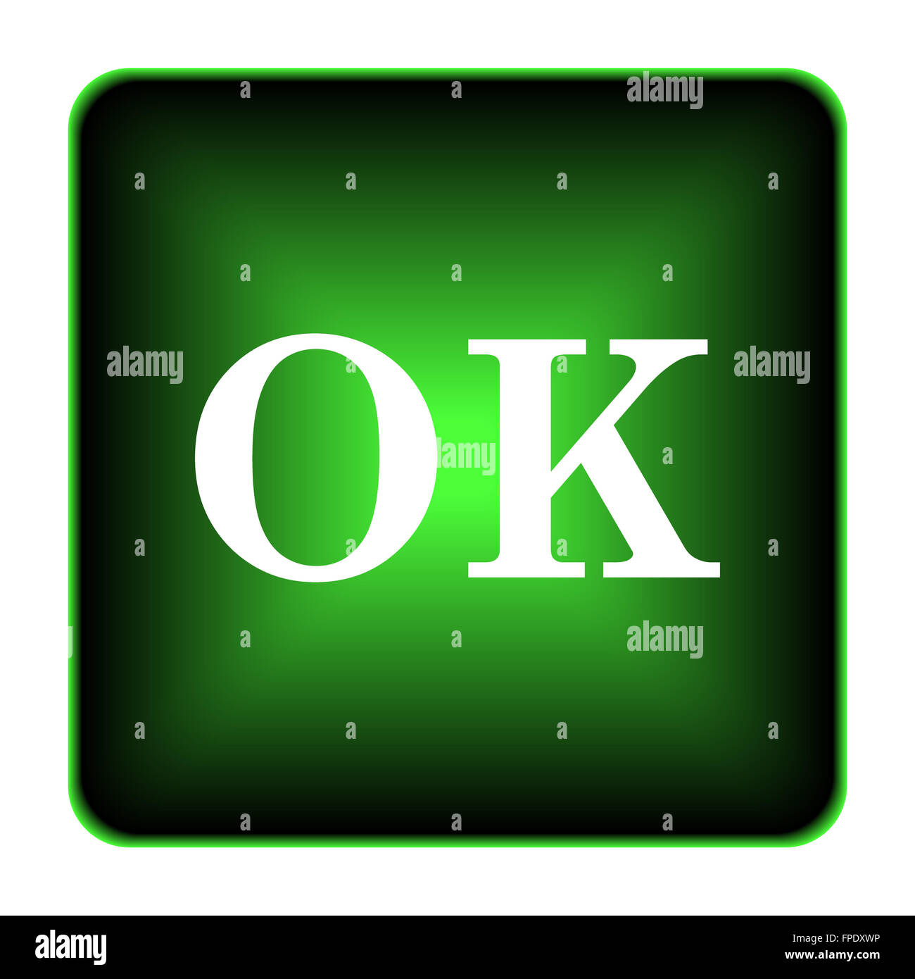 OK icon. Internet button on white background Stock Photo - Alamy