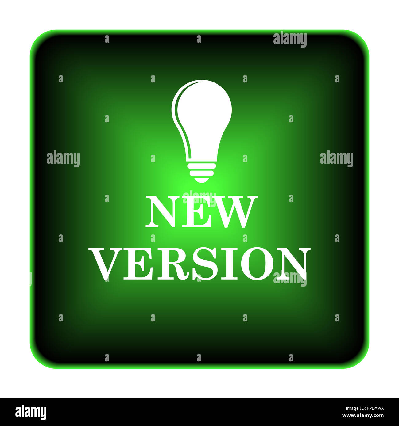 New version icon. Internet button on white background Stock Photo - Alamy