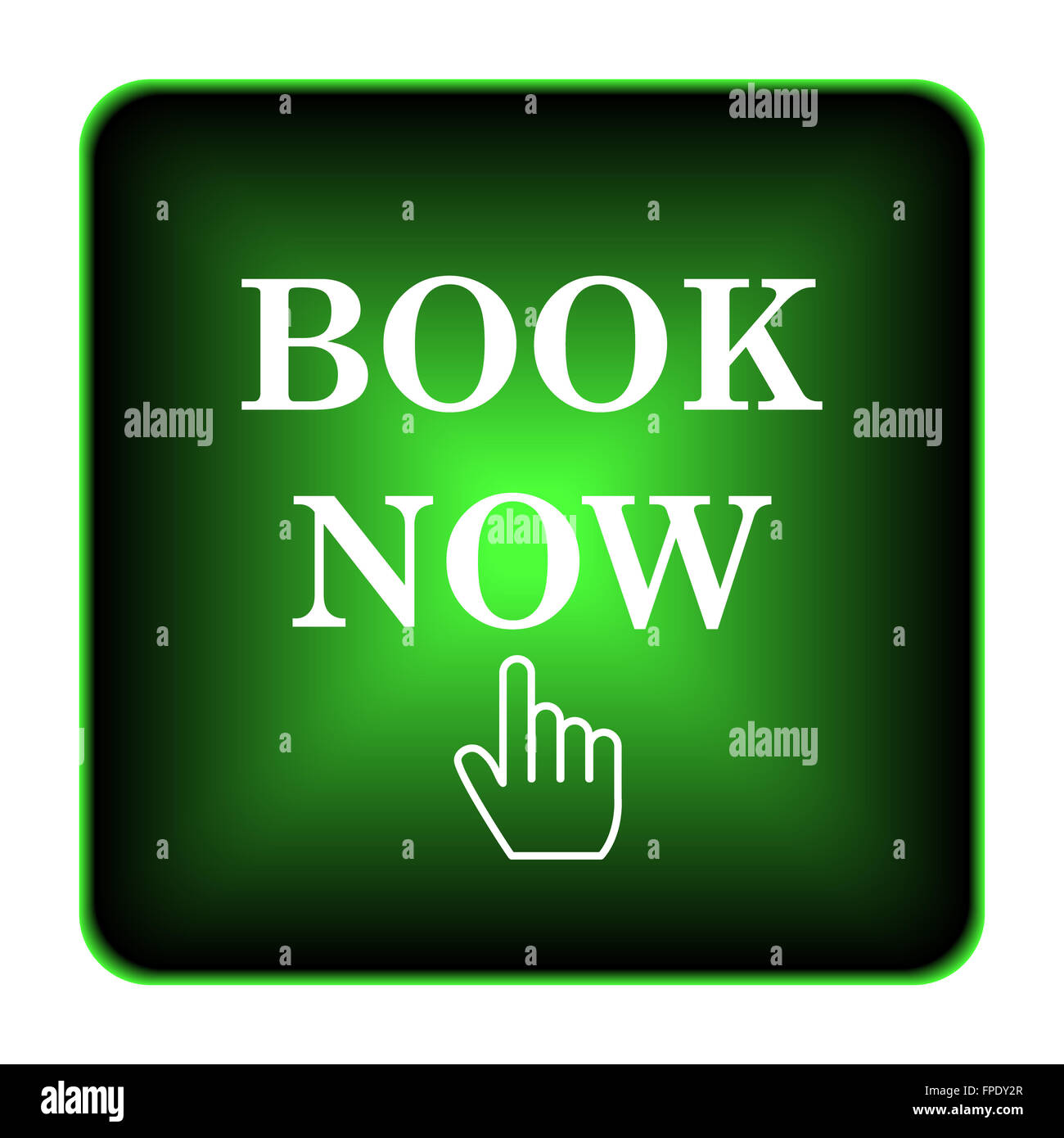 Book now icon. Internet button on white background Stock Photo - Alamy