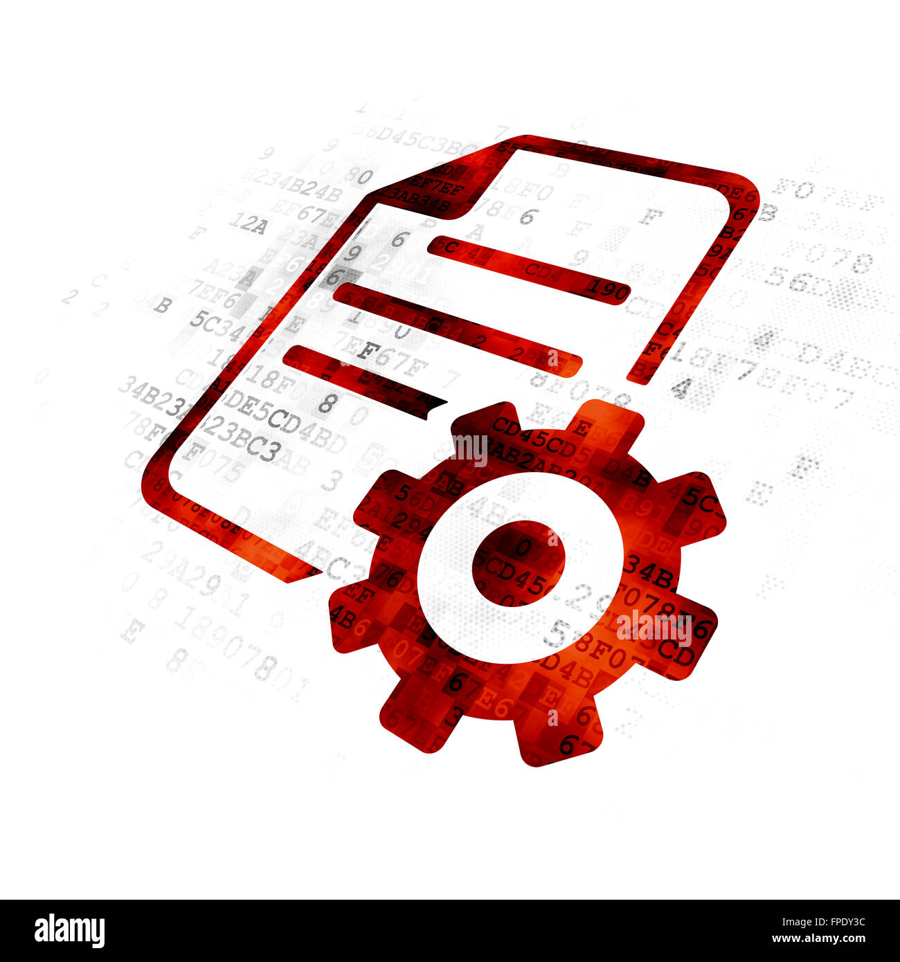 Database concept: Gear on Digital background Stock Photo - Alamy