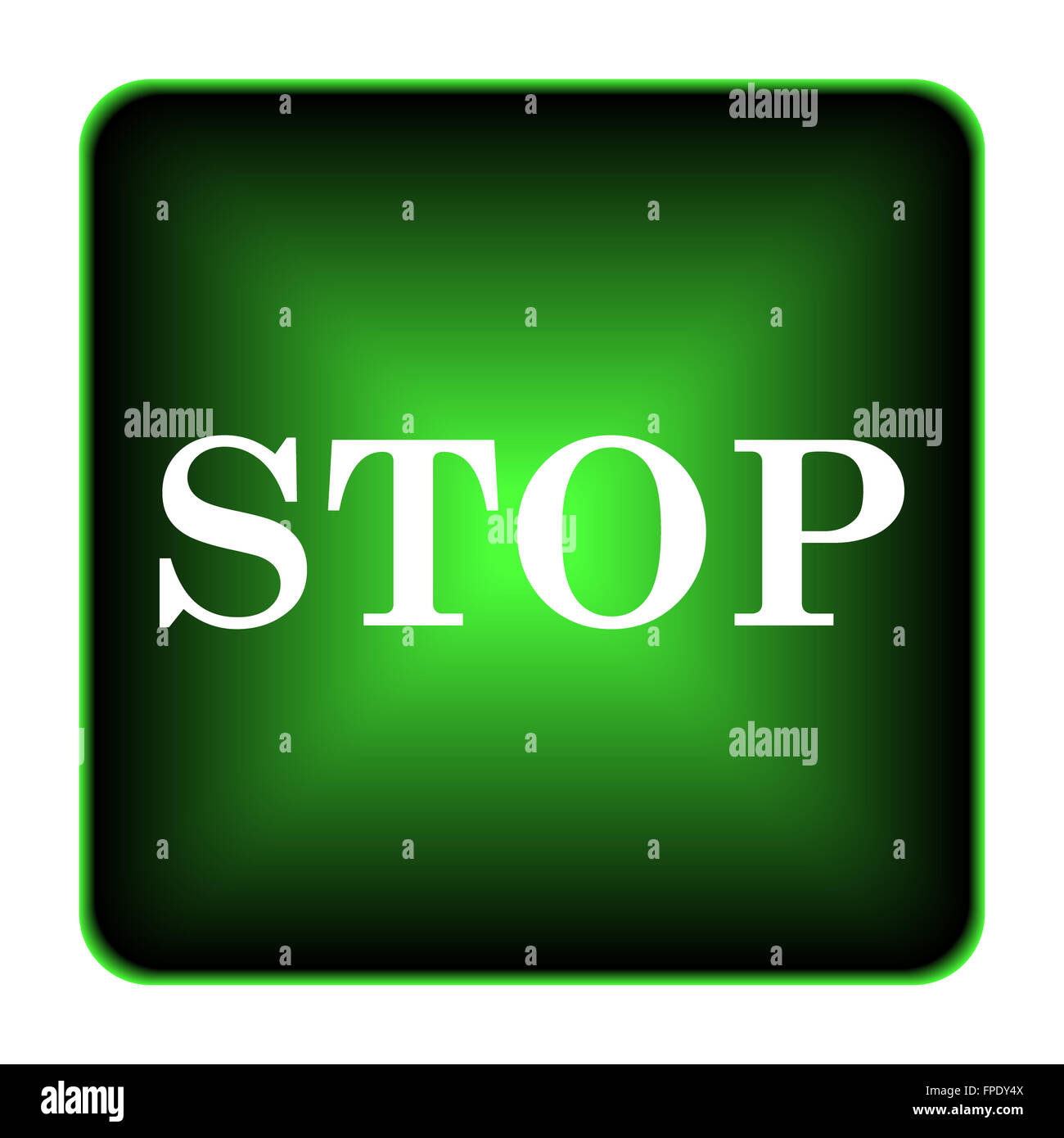 Stop icon. Internet button on white background Stock Photo - Alamy