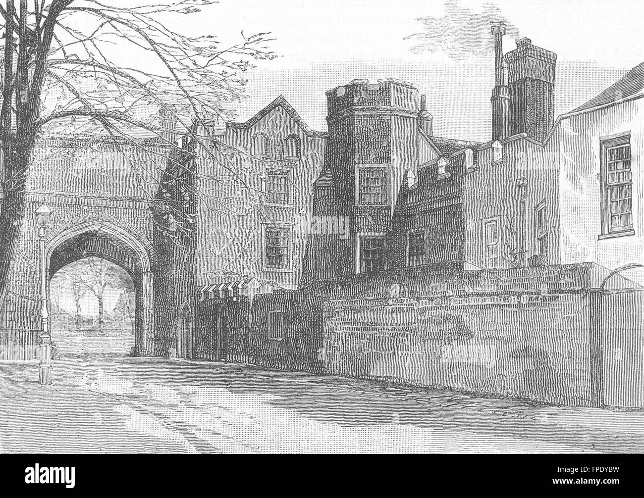 RICHMOND: Remains of the old palace, Richmond, antique print 1888 Stock Photo