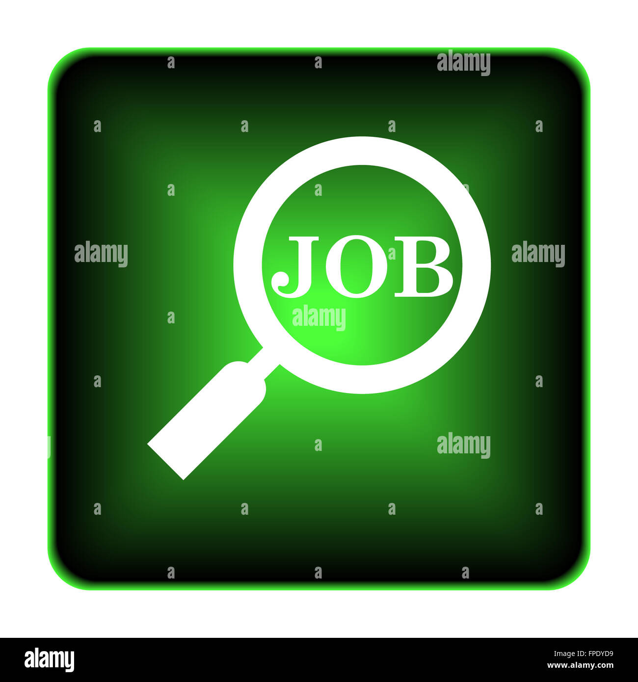 Search for job icon. Internet button on white background Stock Photo ...