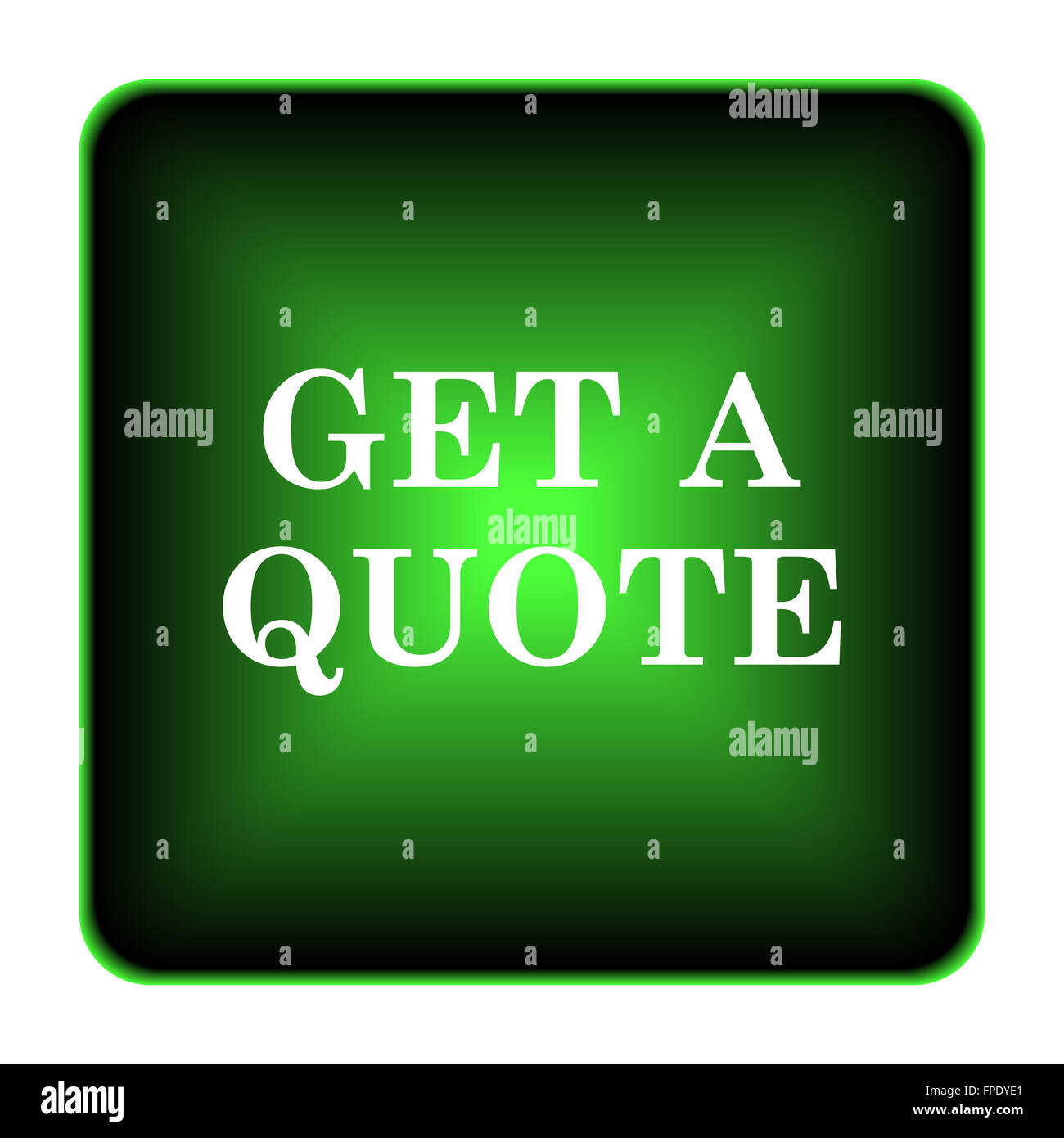 Get a quote icon. Internet button on white background Stock Photo - Alamy