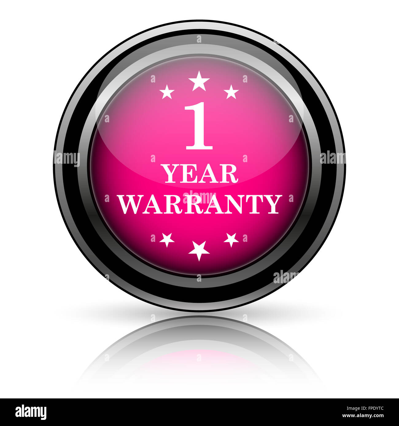 1 year warranty icon. Internet button on white background Stock Photo ...